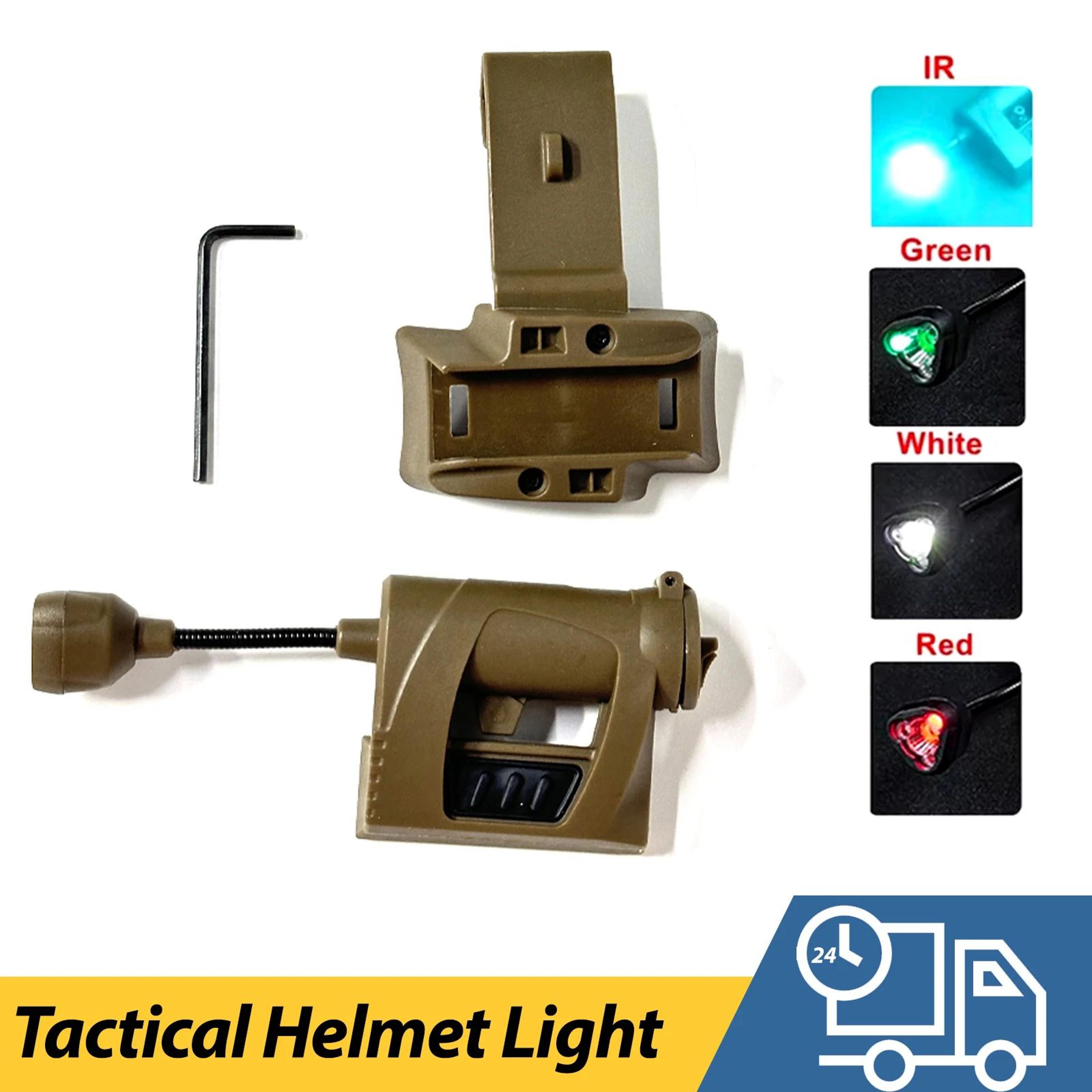 4 mode tactical helmet light with red green and ir lighting