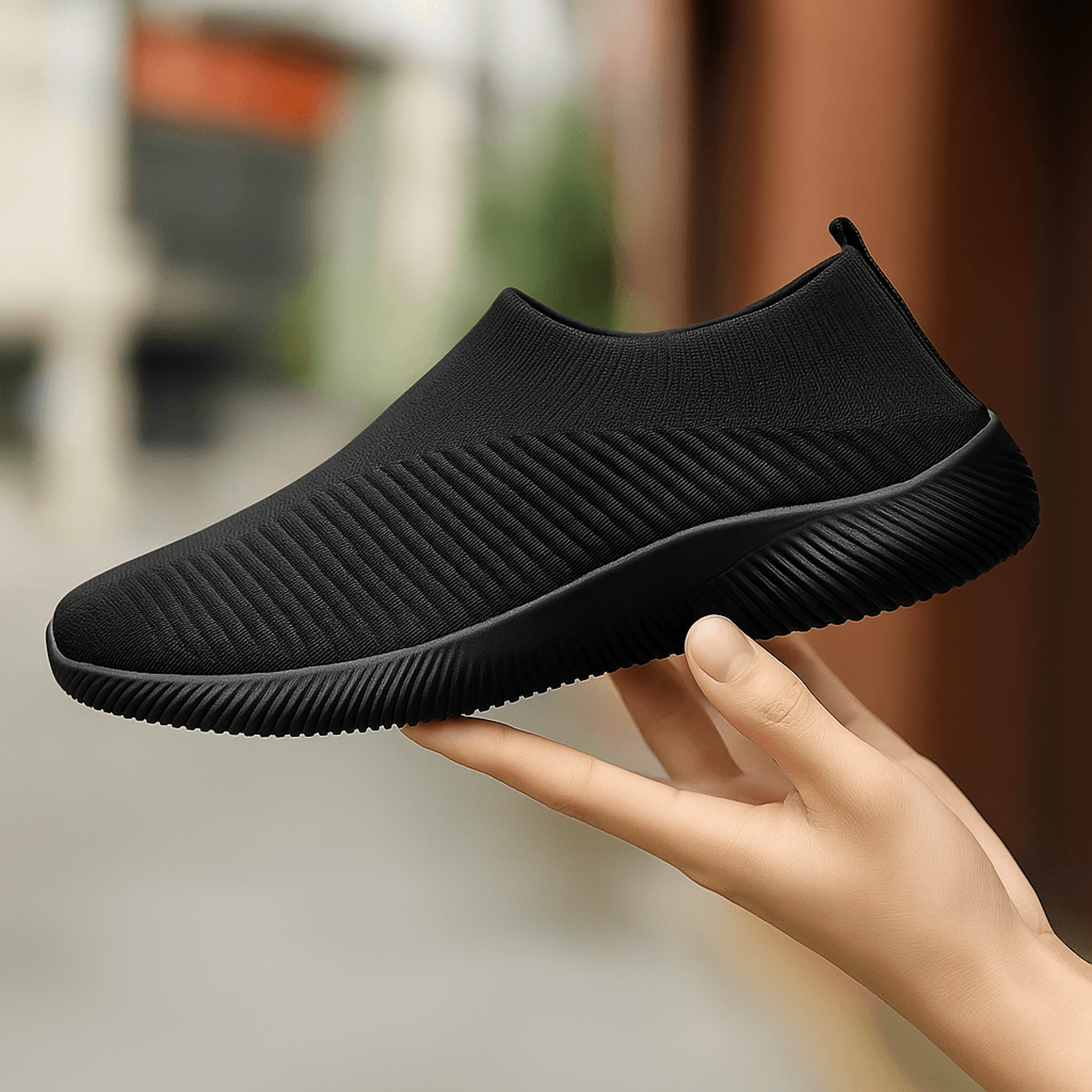 Womens Lightweight Mesh SlipOn Sneakers  Breathable LowTop Walking  Running Shoes 5