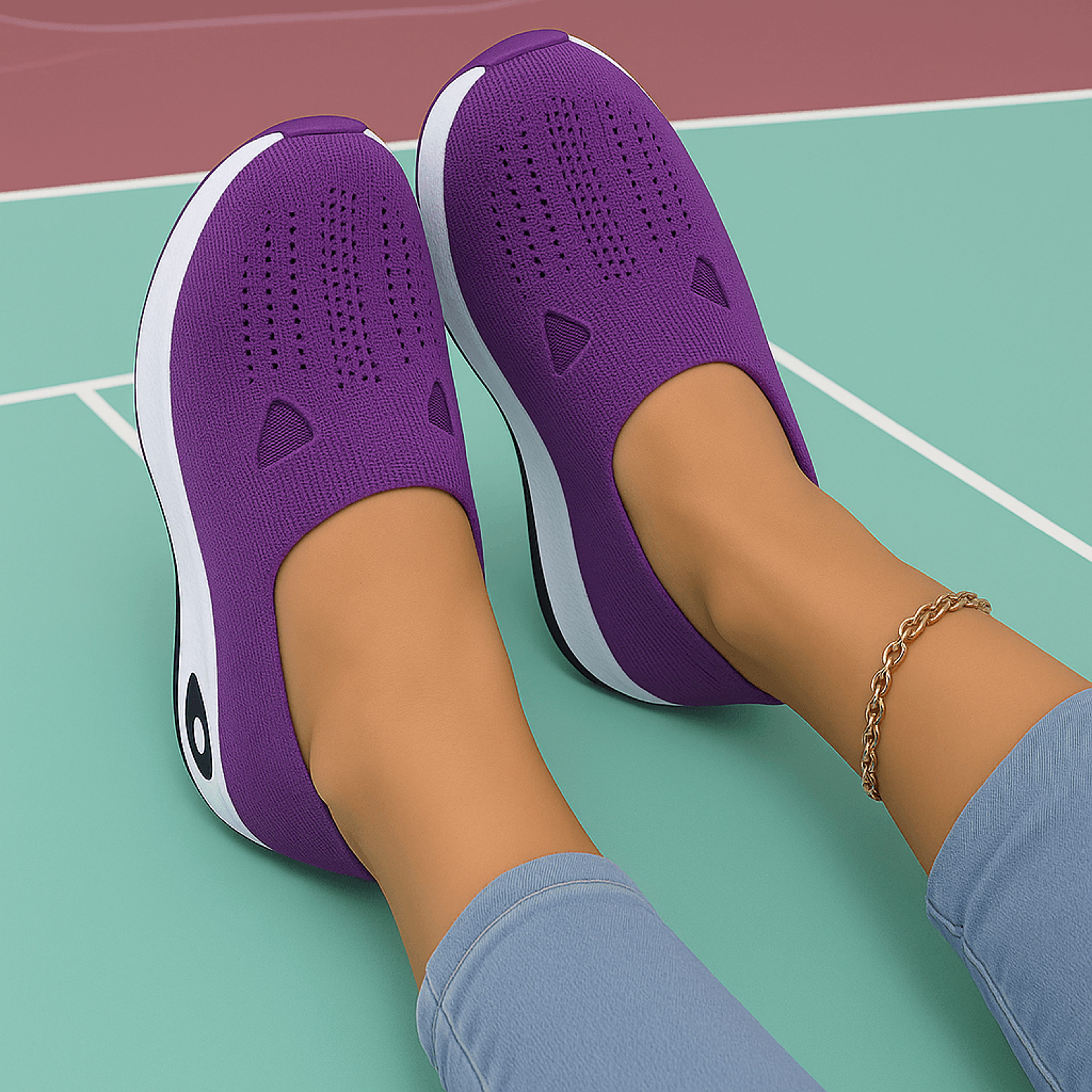 Womens Lightweight All Season Casual Sneakers Breathable Flat And Versatile Everyday Shoes 12