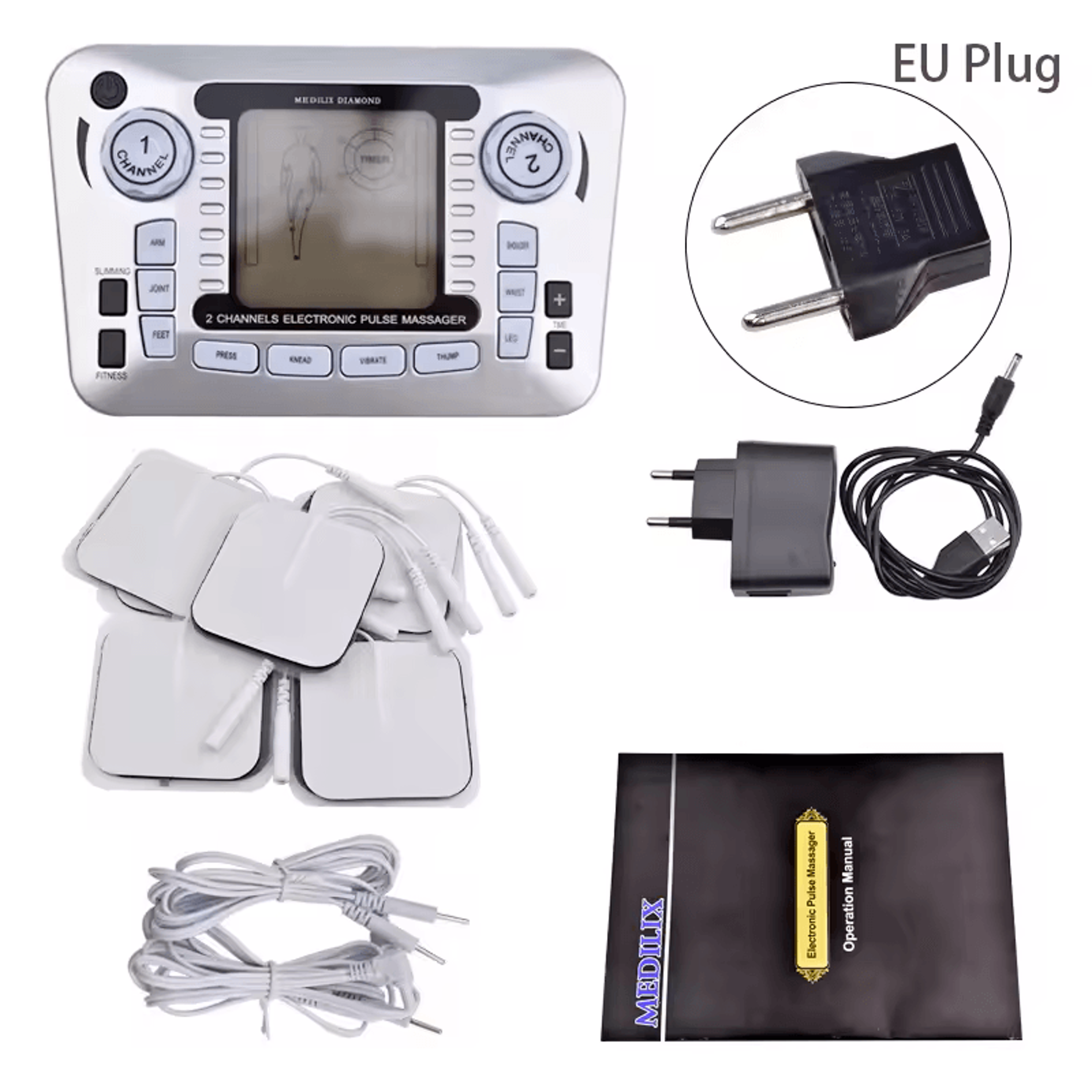 Rechargeable TENS EMS Massager  FullBody Pain Relief  Muscle Stimulator 5