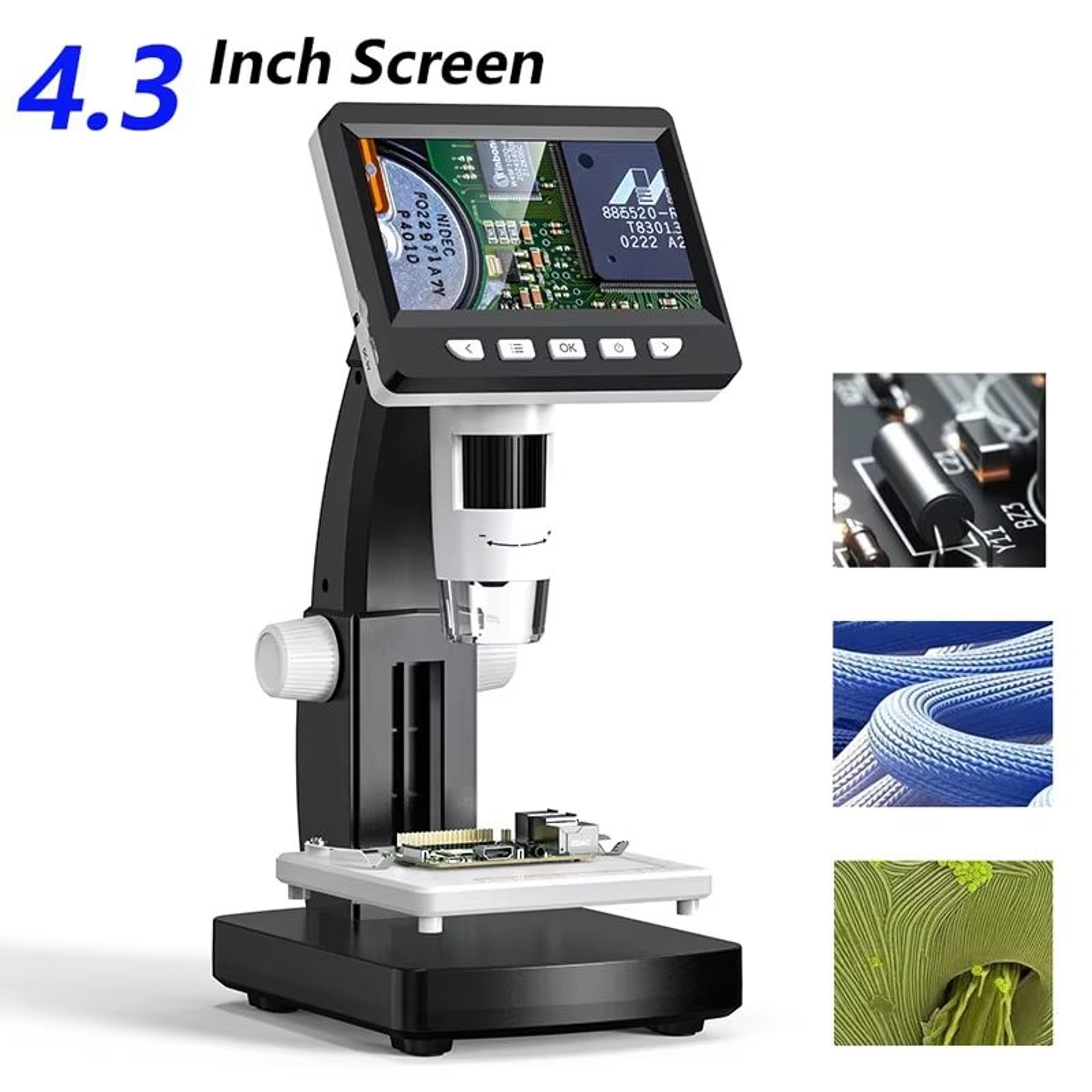 1000X Digital LCD Microscope With Adjustable LED Lighting  USB Magnifier For Coins Soldering And Ci