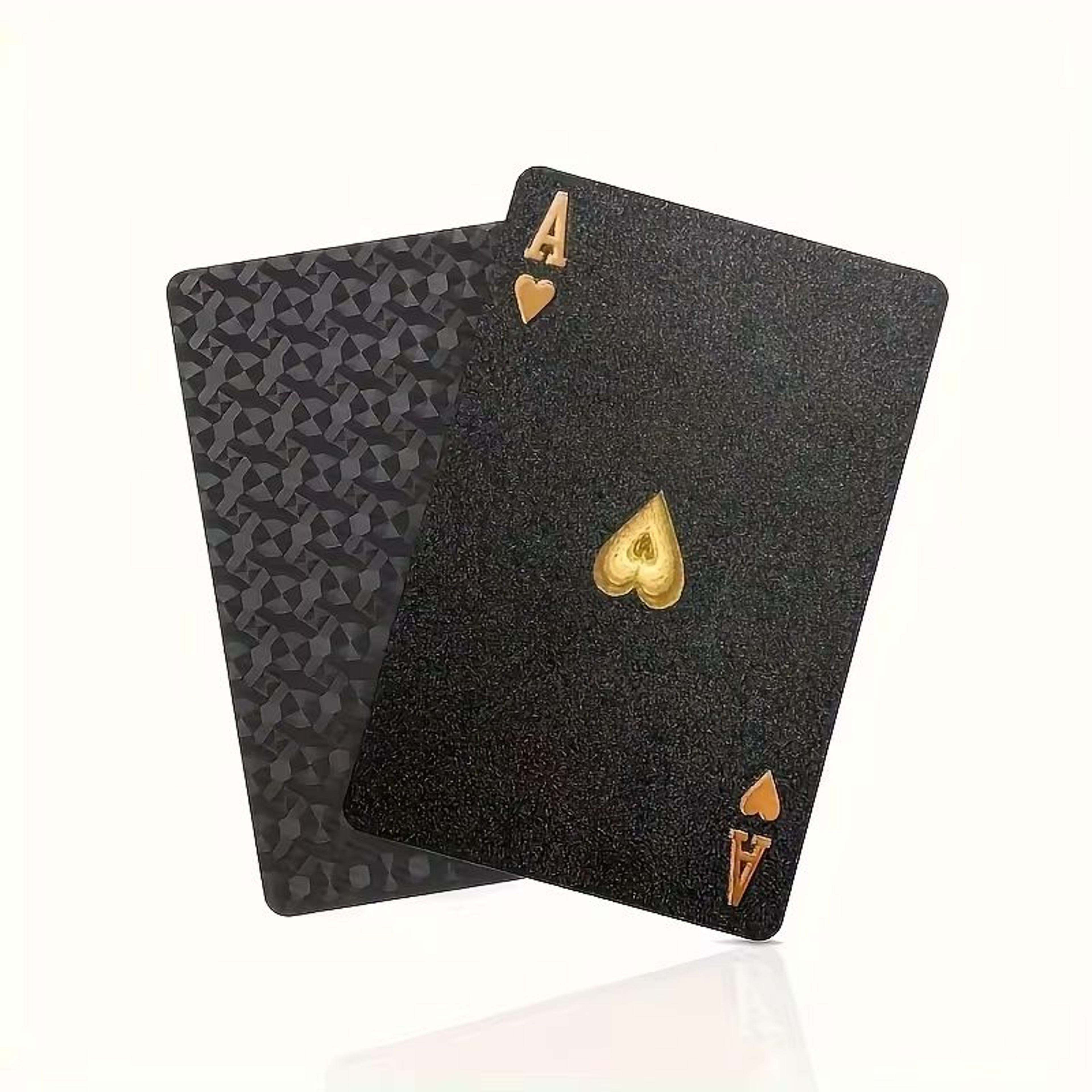 luxury waterproof playing cards – sleek black poker deck for magic, parties & game nights