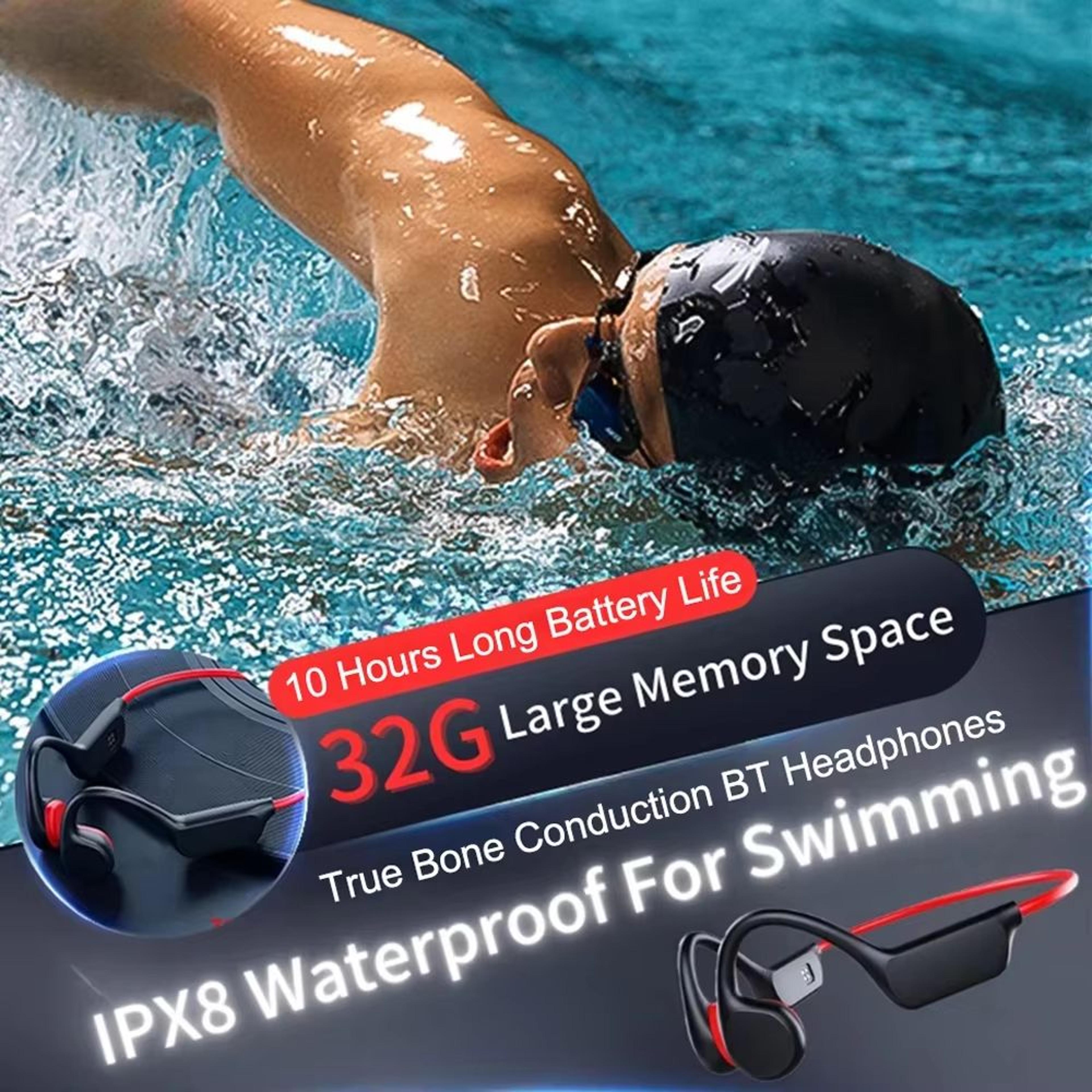 xiaomi bone conduction waterproof headphones with bluetooth 5.4 and 32gb mp3 storage for swimming and sports