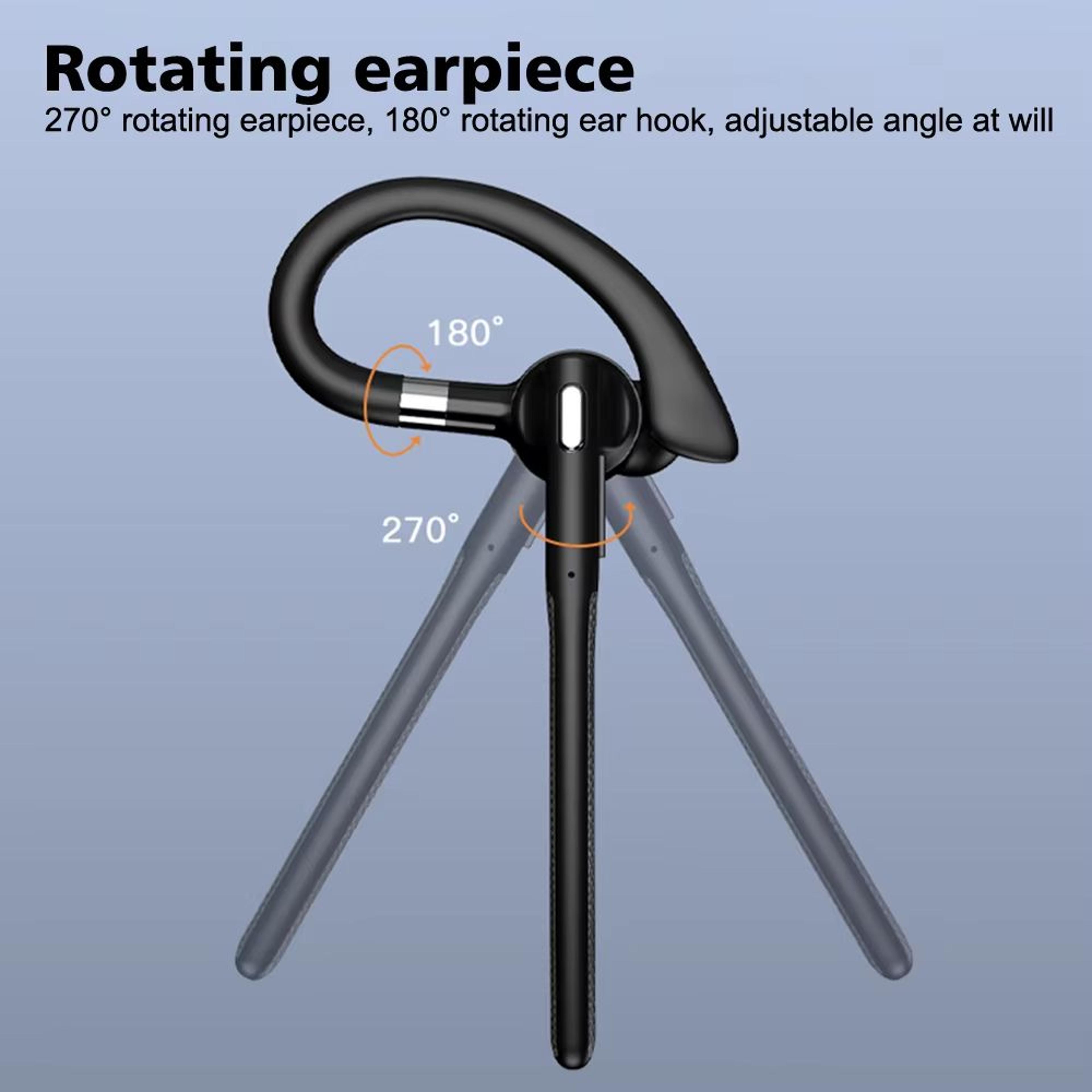 Bluetooth 54 Wireless EarHook Headset With Dual Mic  CVC80 Noise Cancelling For HandsFree Driving 6