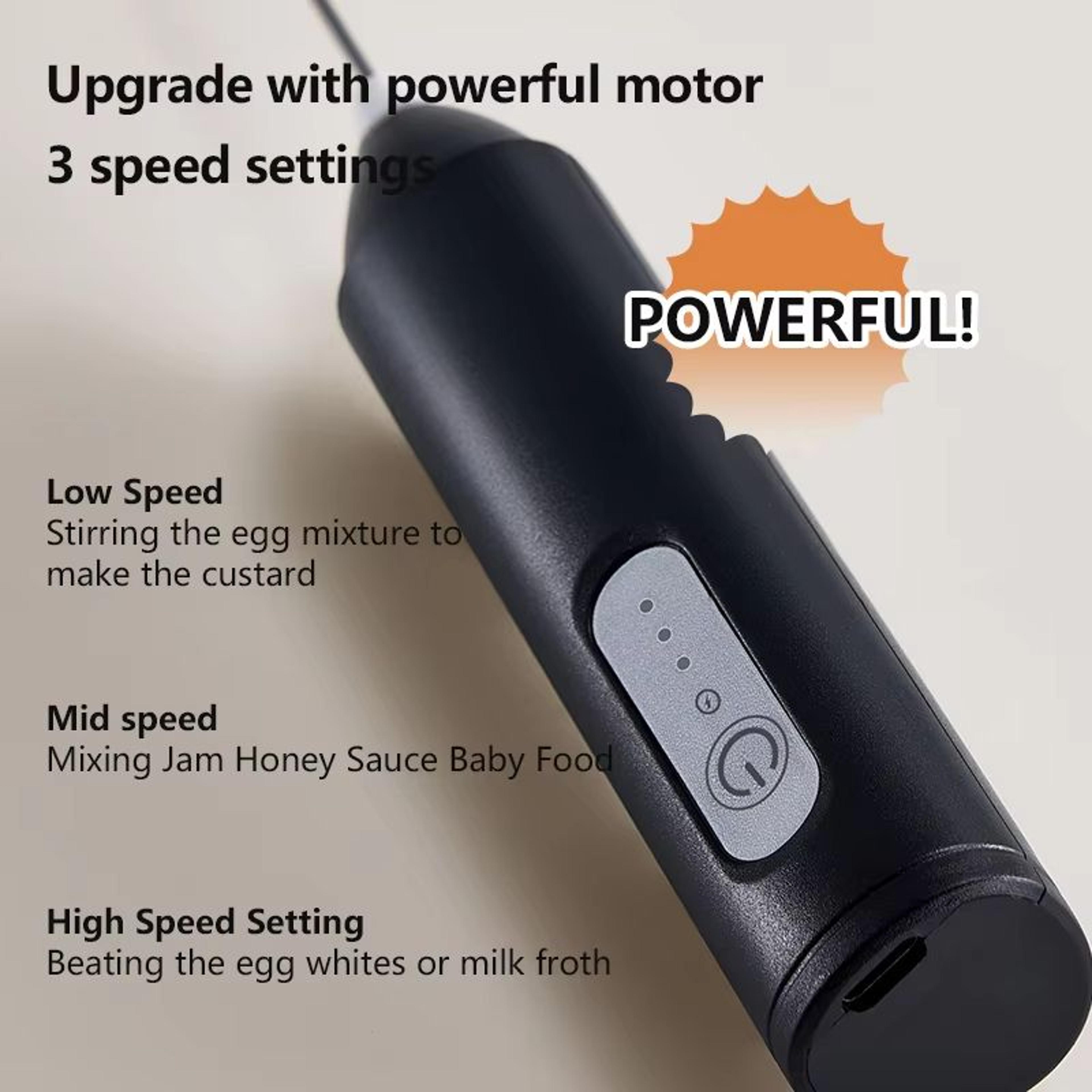USB Rechargeable Handheld Milk Frother  Mini Milk Frother Wand With 3 Speeds Portable USB Rechargea