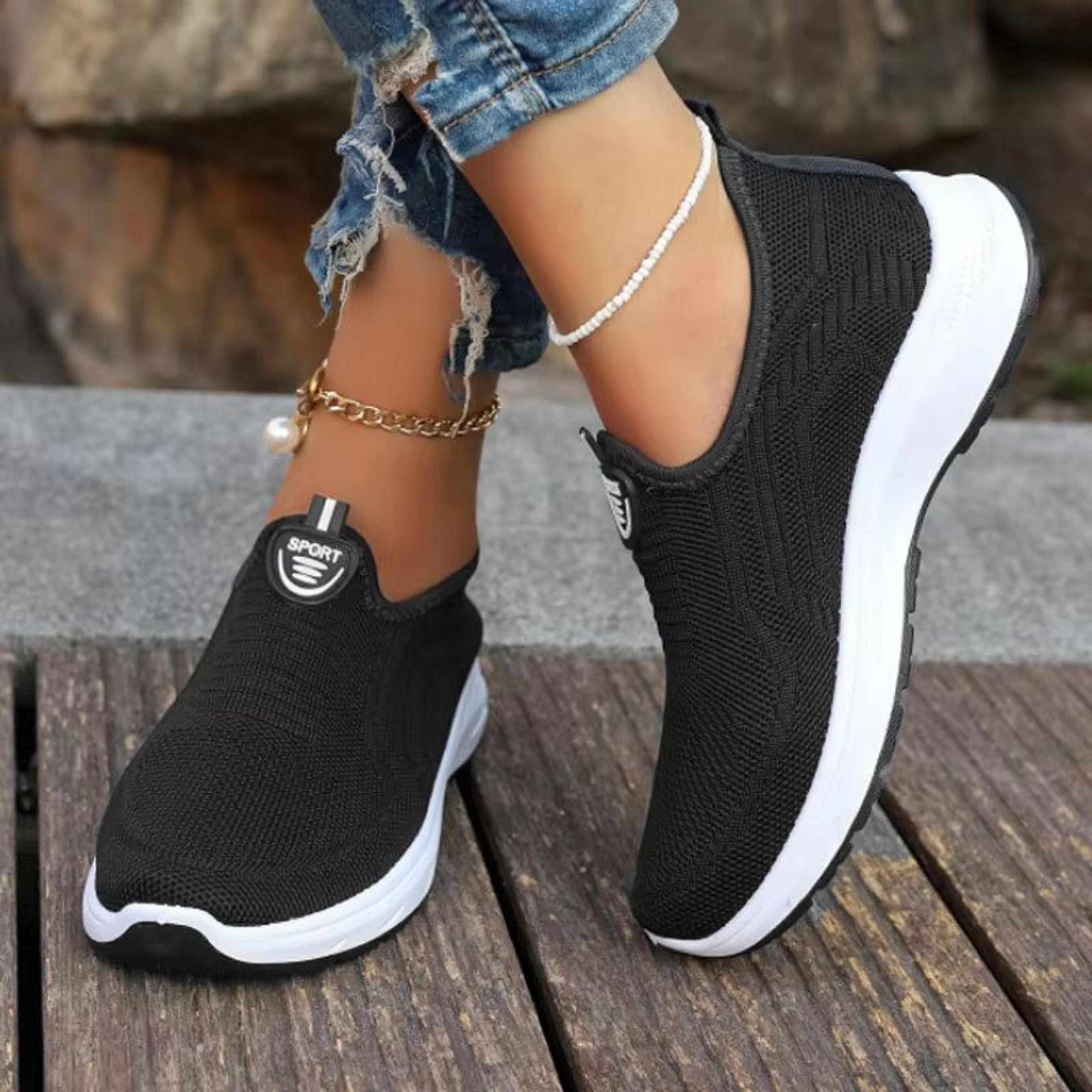 Women Breathable Slip On Sports Loafers Lightweight Barefoot Tennis Flats Casual Walking Shoes 7