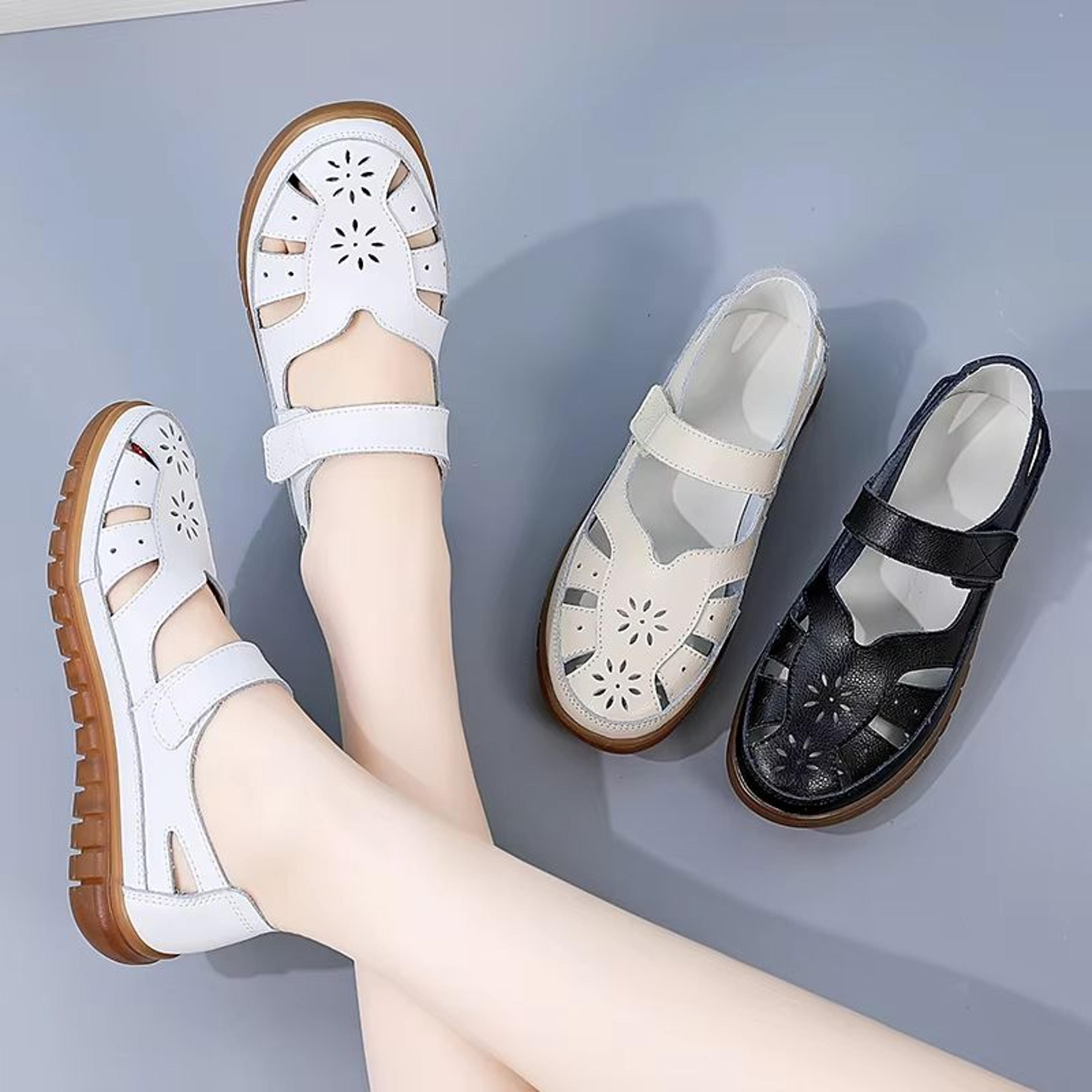 Women Breathable Leather Roman Sandals  Non Slip Casual Summer Shoes For Everyday Comfort 3