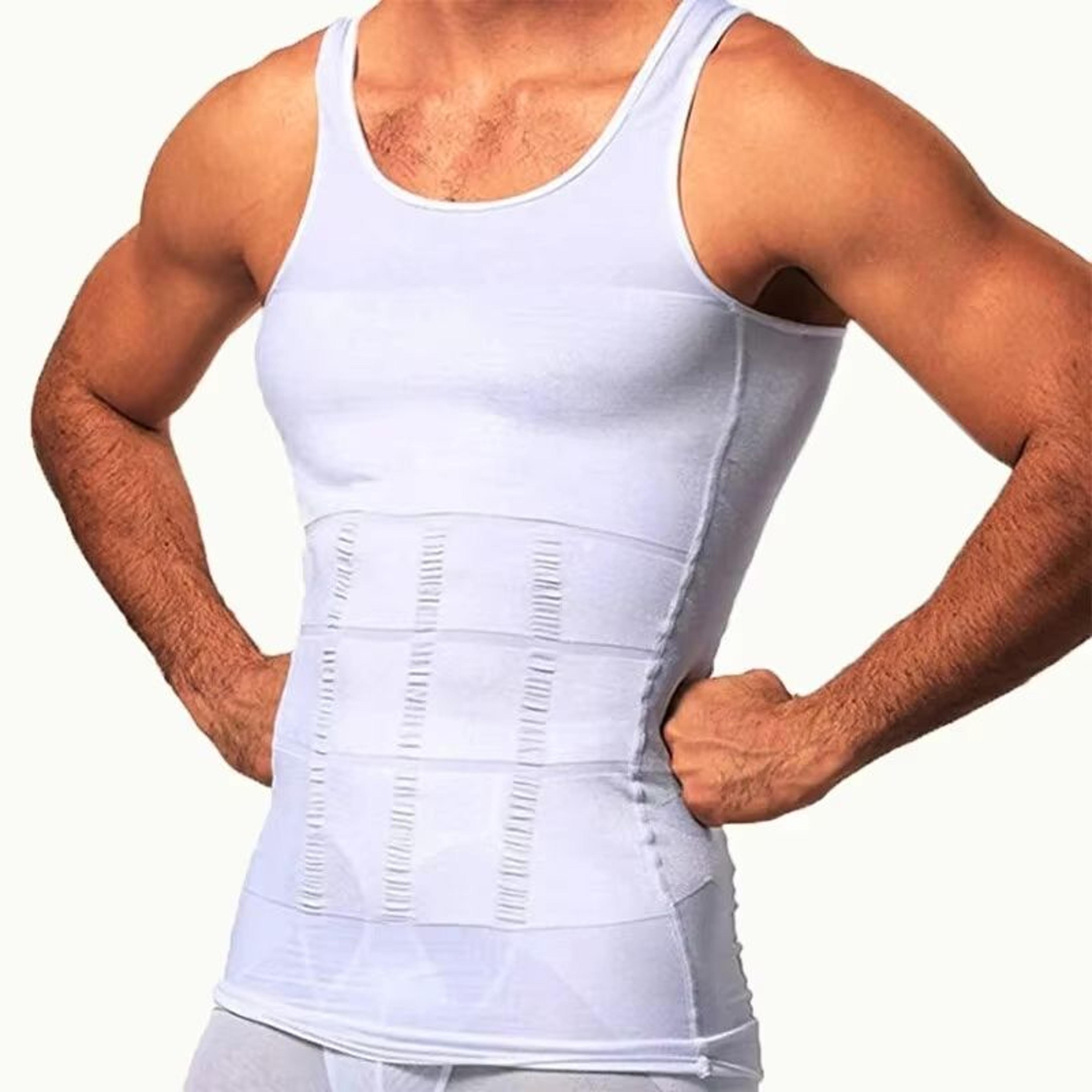 ybfdo men body shaper slimming compression vest undershirt seamless waist trainer tank top belly control weight loss sh
