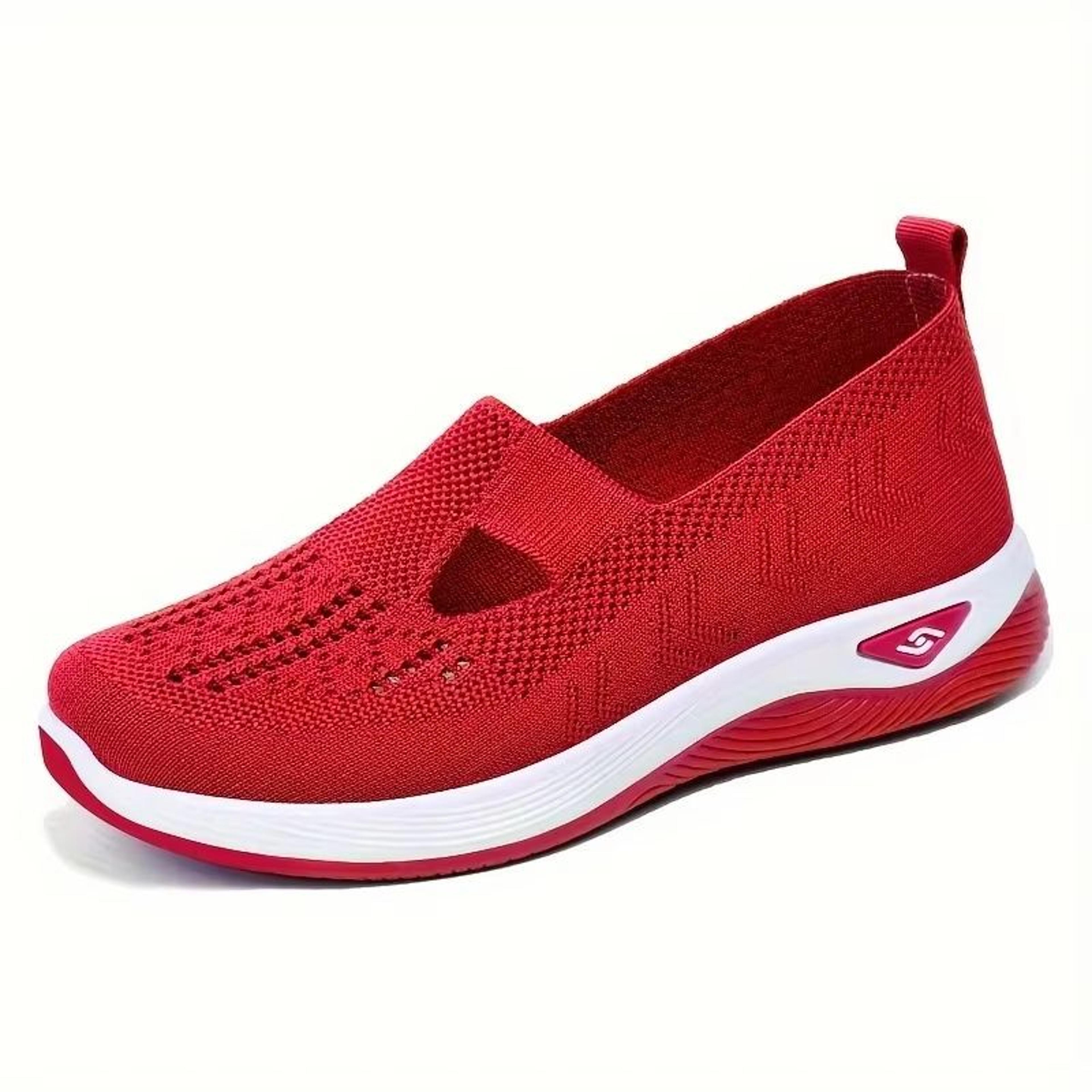 Soft Sole Knitted Sneakers For Women  Breathable Mesh Casual Sports Shoes Lightweight HollowOut Fla 13