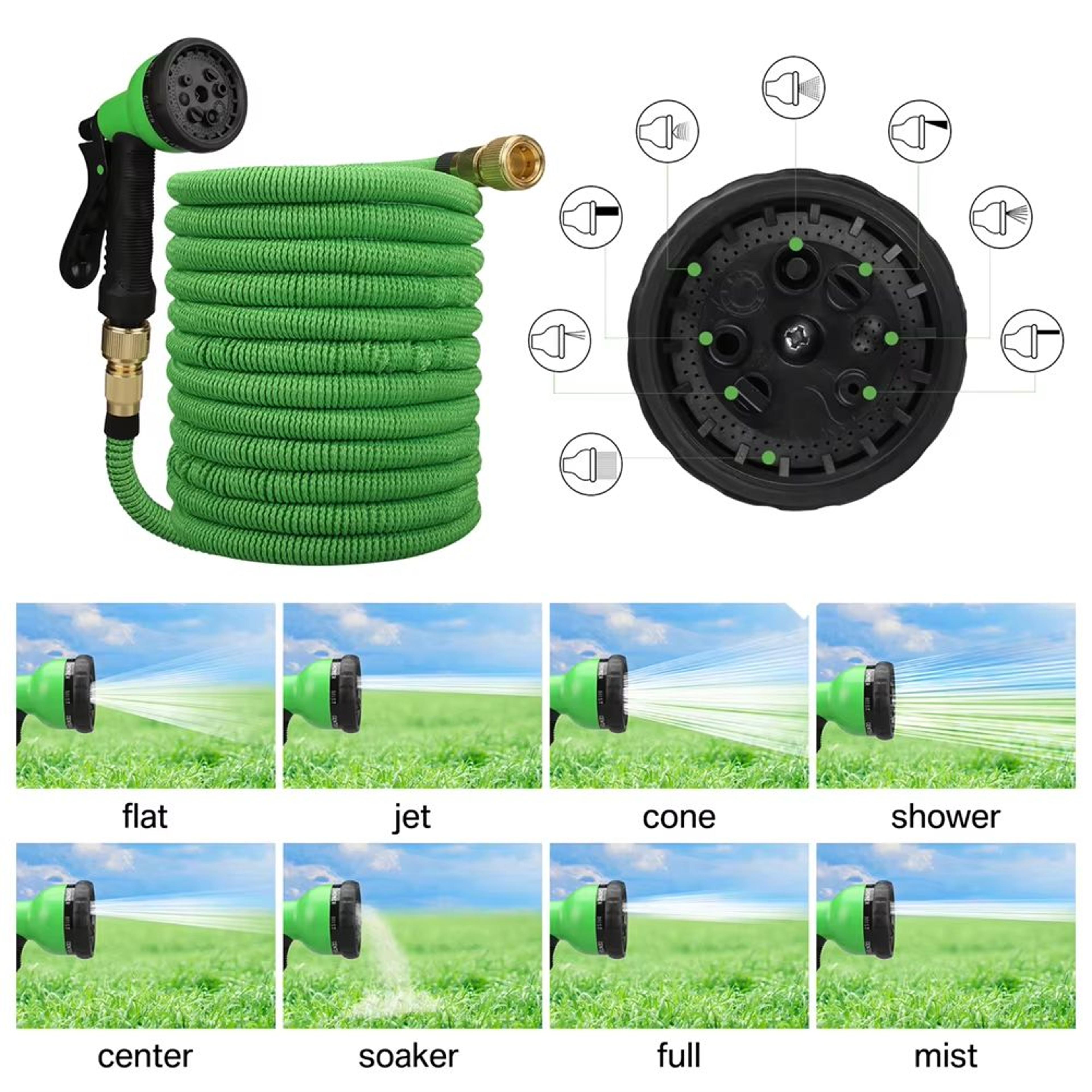 Garden Water Hose Expandable  High Pressure PVC Reel With Double Metal Connector For Garden Farm Ir 3