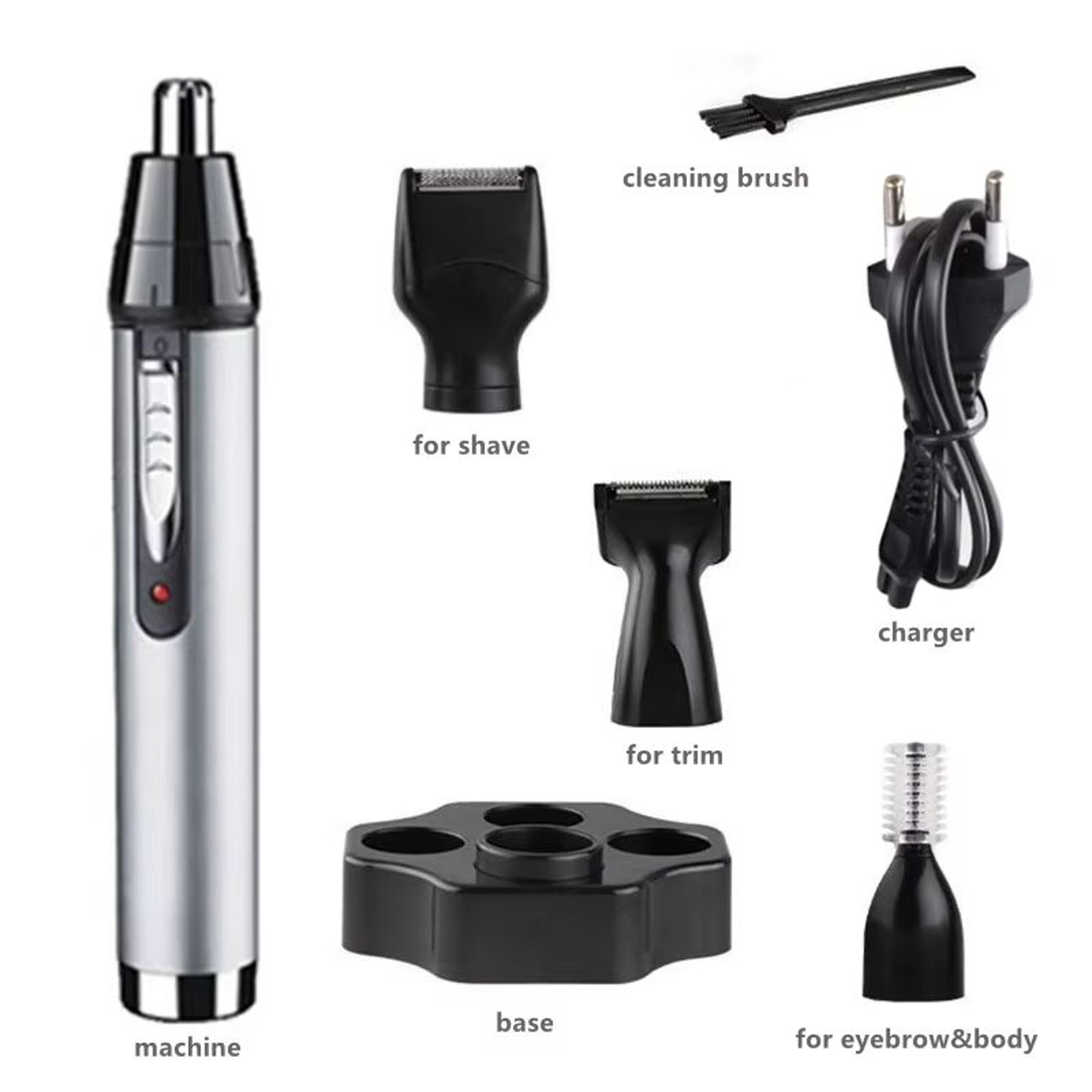 Rechargeable Nose And Ear Hair Trimmer For Men  AllinOne Electric Grooming Kit For Beard Eyebrows A 5