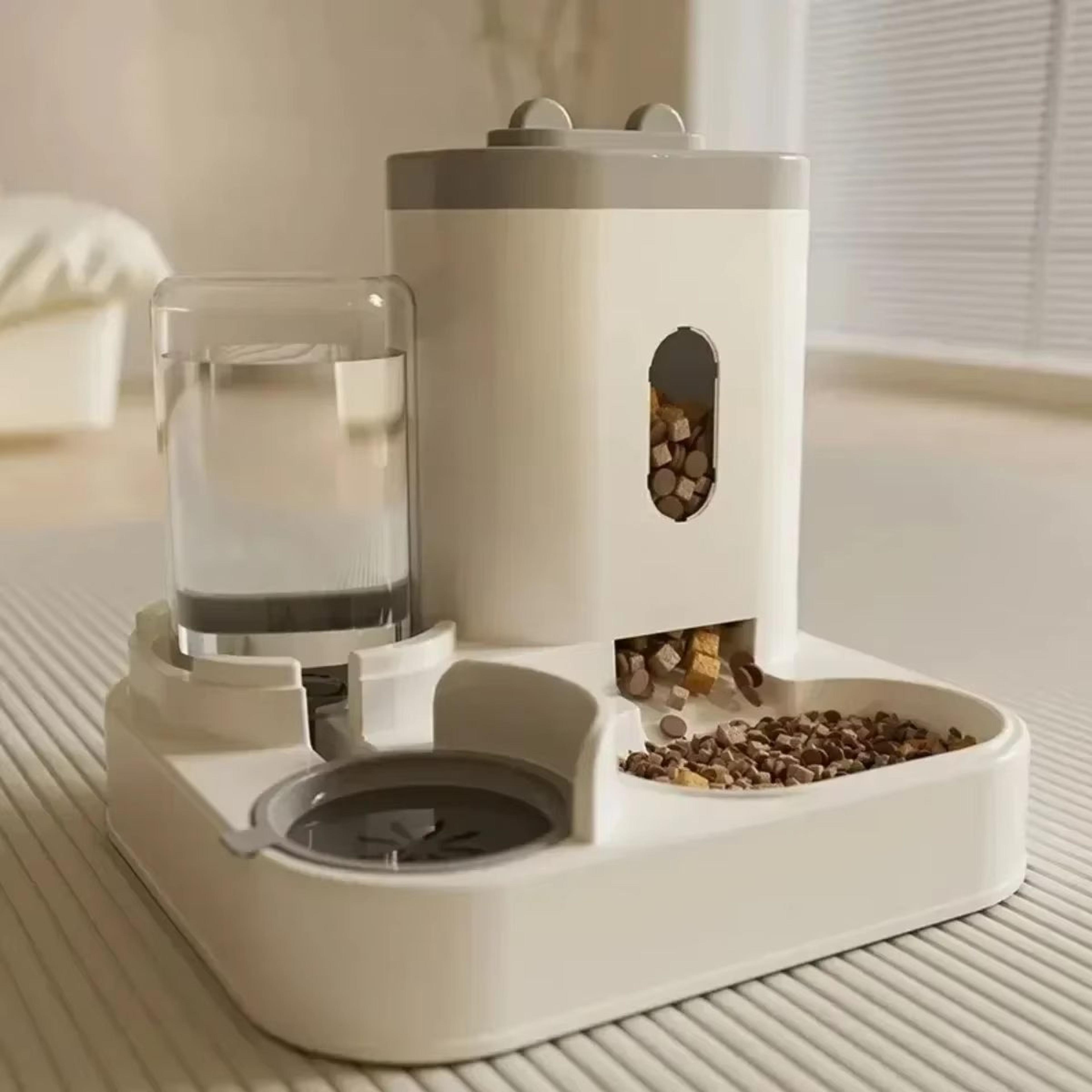 Automatic Pet Feeder And Water Dispenser  Large Capacity Dog  Cat Food Bowl With Water Fountain 0