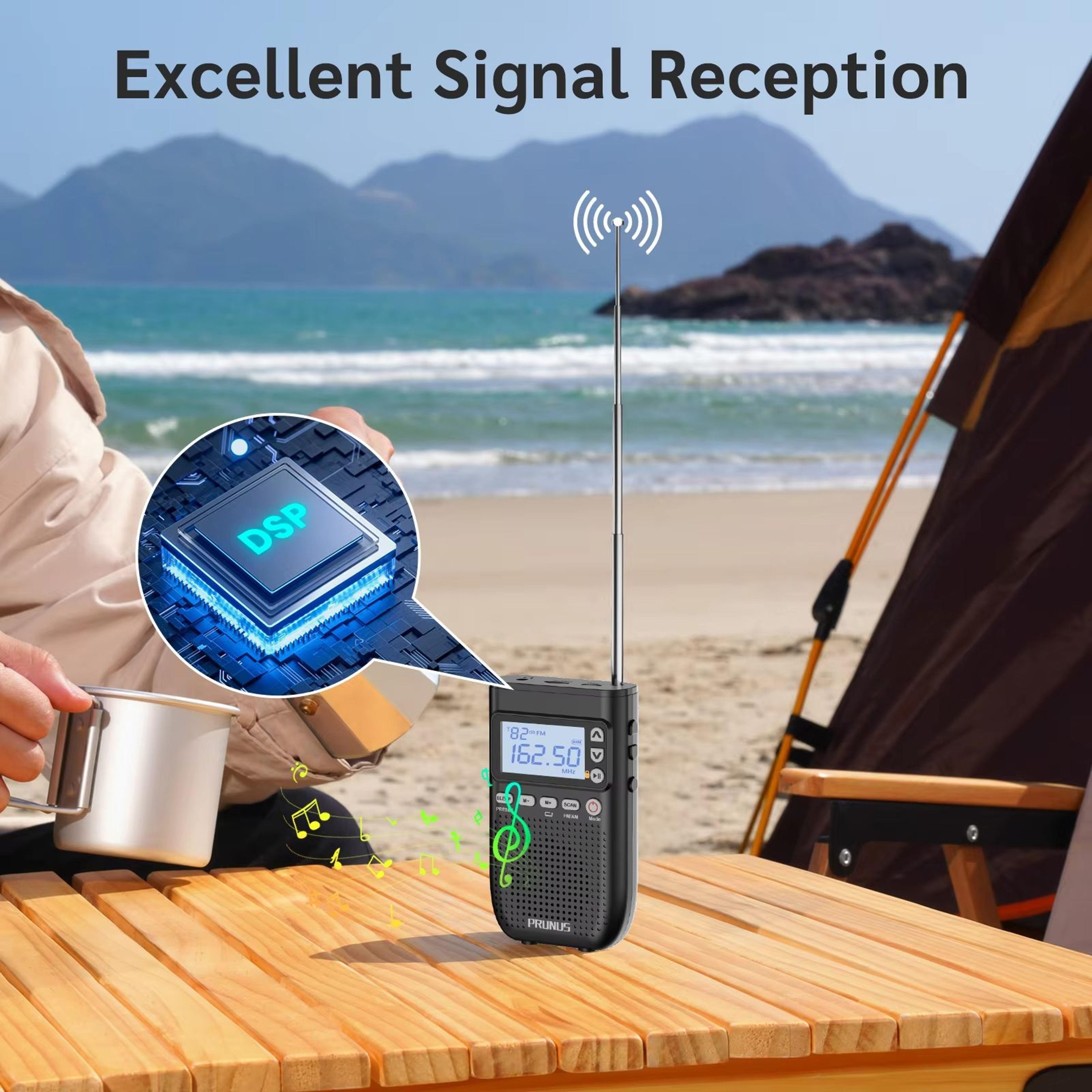 J618 Bluetooth AMFM Portable Radio  Digital MP3 Player With Speaker USBC Charging  2000mAh Battery 3