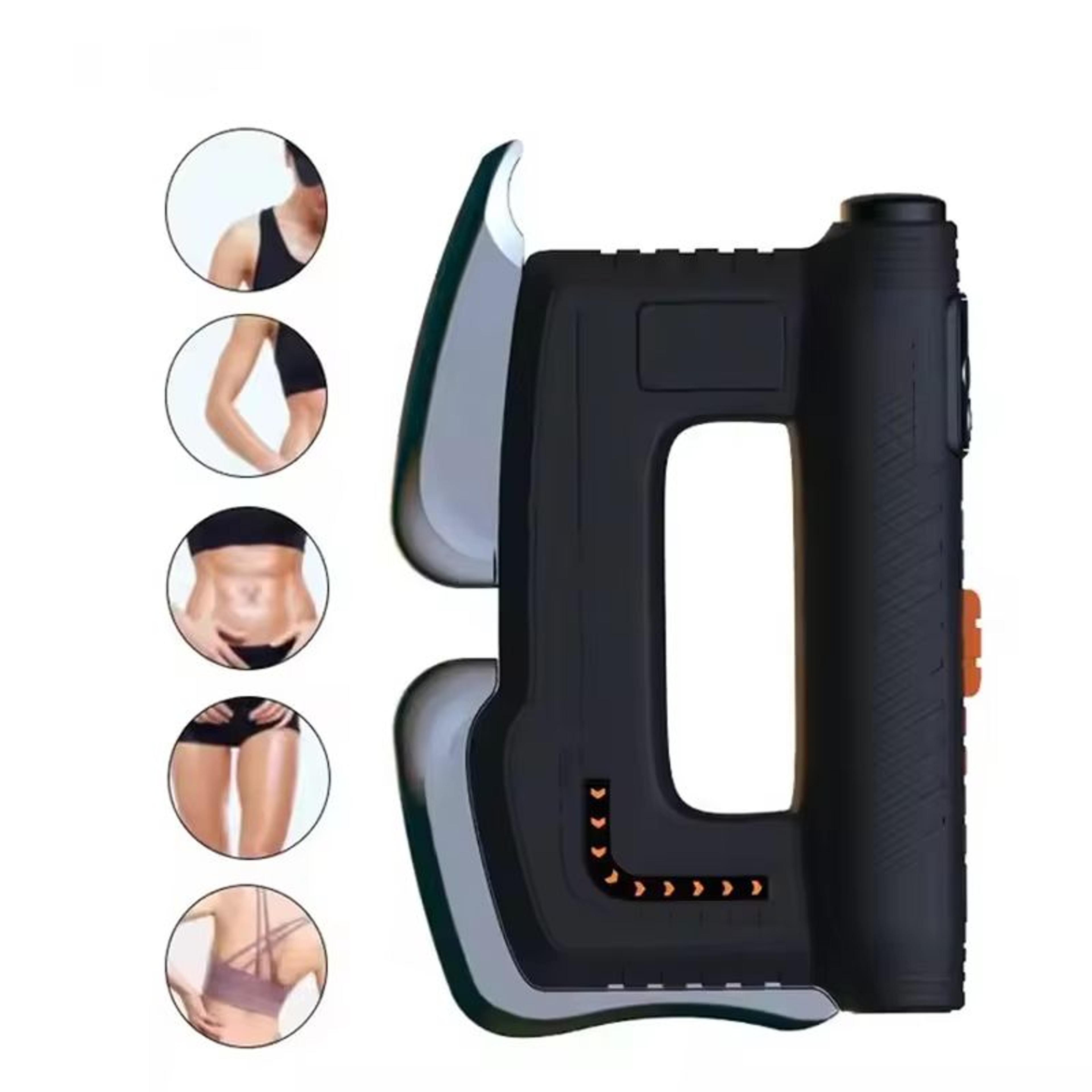 heated ems fascia massage gun with gua sha scraper – red light therapy & myofascial muscle relief tool
