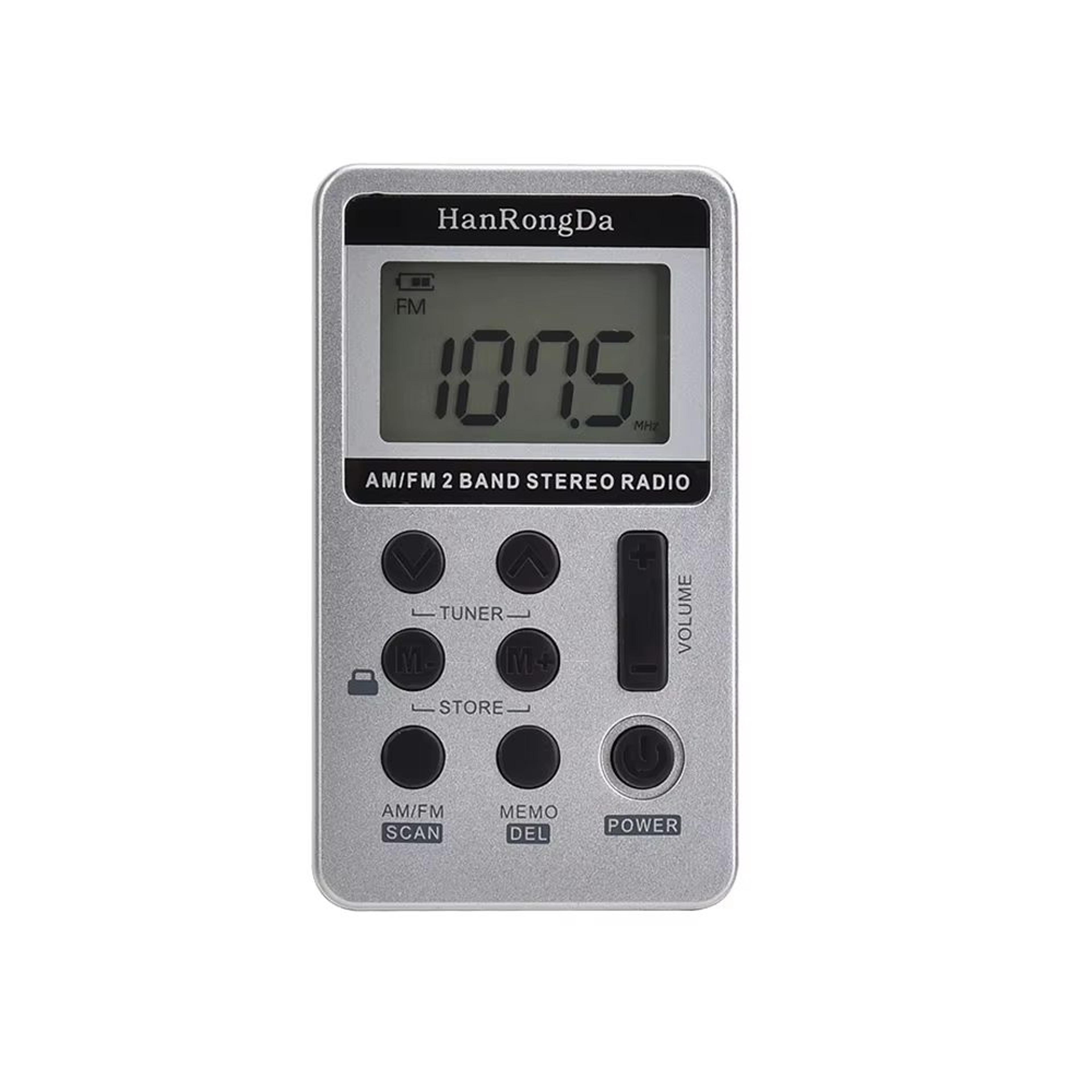 Mini AMFM Pocket Radio With LCD Display  Rechargeable Portable Stereo Receiver With Earphones 7