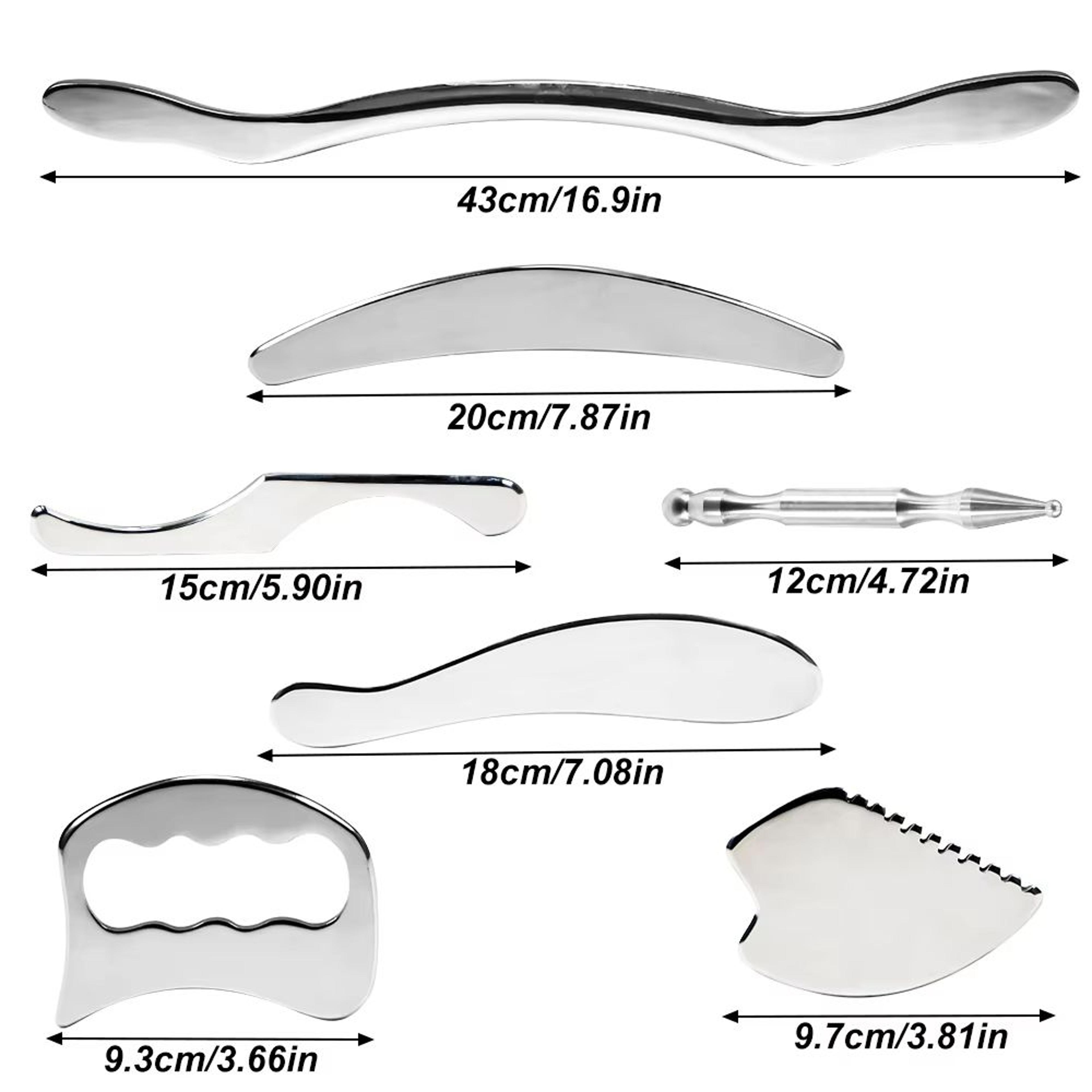 Professional Stainless Steel Gua Sha Set MultiShape Muscle Scraper Tools For Full Body Relief 5