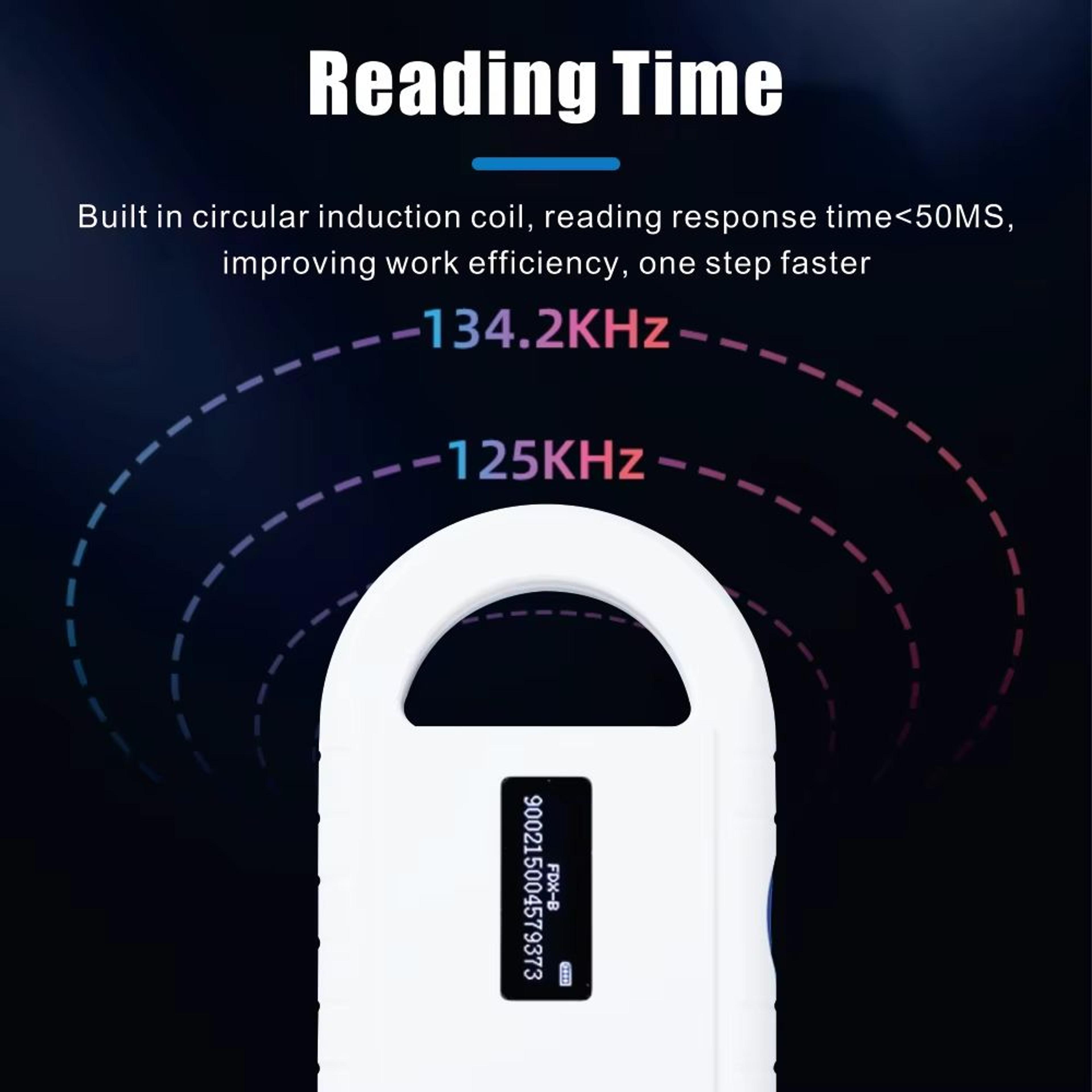 Handheld Pet Microchip Scanner  1342kHz FDXB Animal ID Reader With USB Rechargeable Interface 4