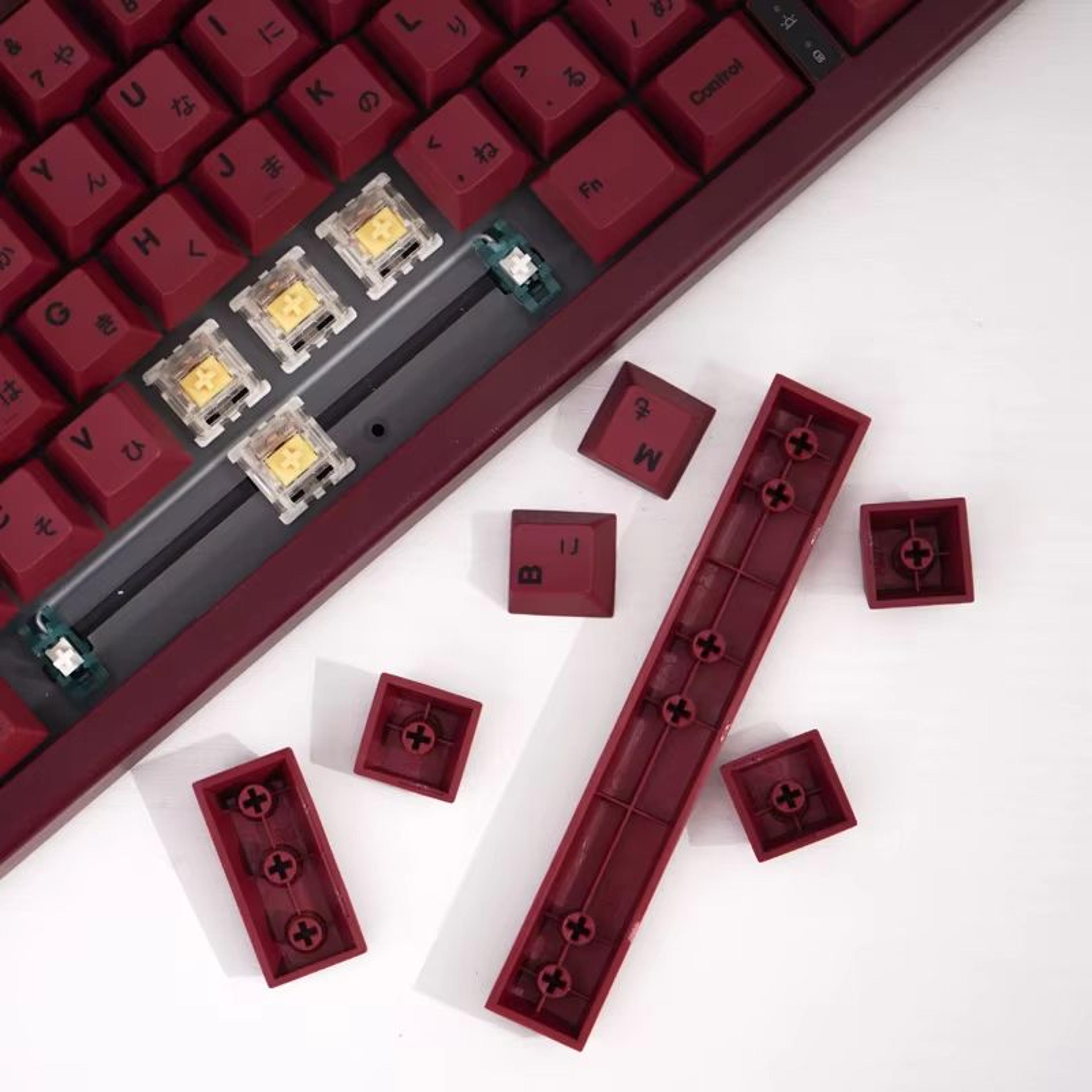 GMK Minimalist Red 140Key Keycap Set  Cherry Profile Japanese PBT DyeSub Keycaps For MX Mechanical  4