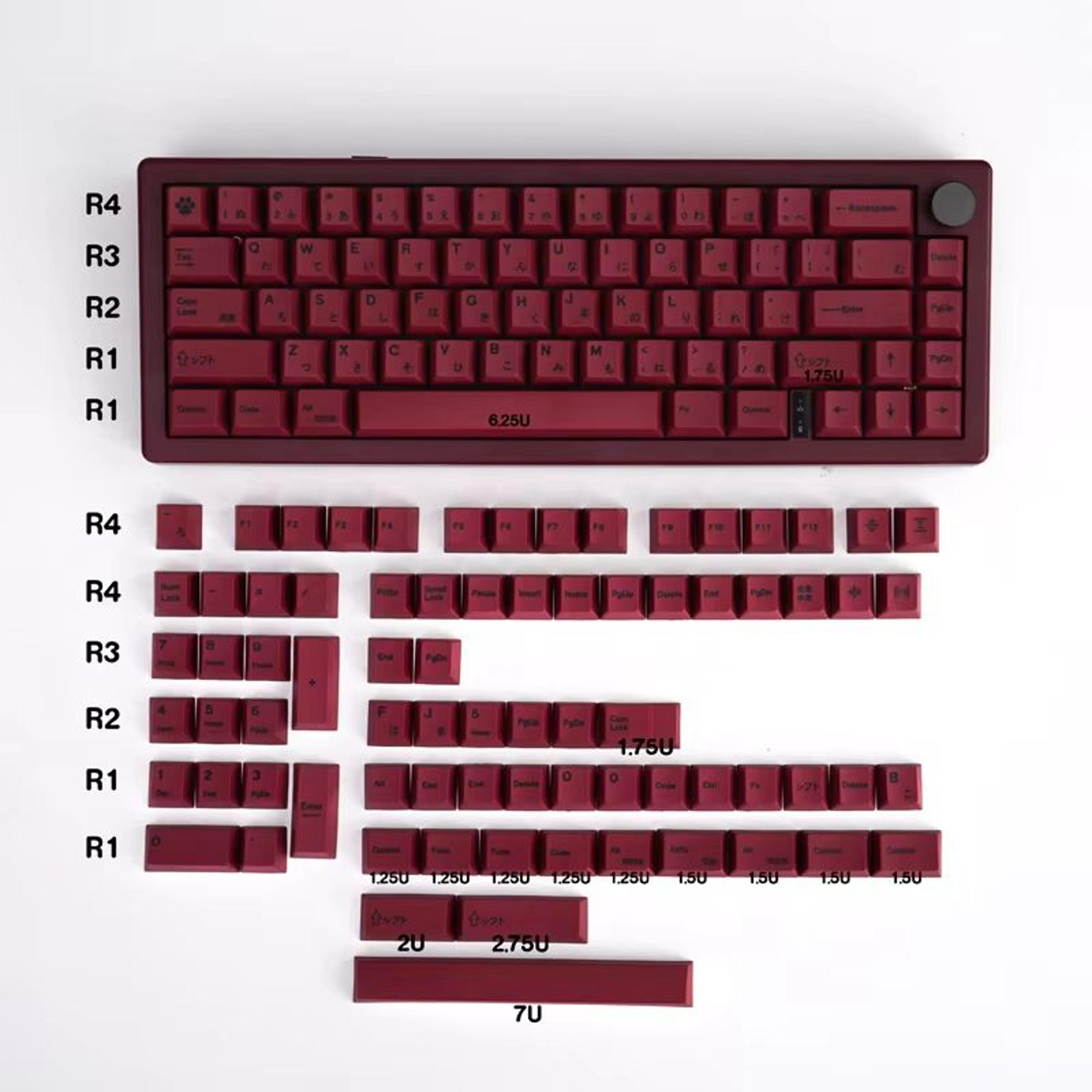GMK Minimalist Red 140Key Keycap Set  Cherry Profile Japanese PBT DyeSub Keycaps For MX Mechanical  7