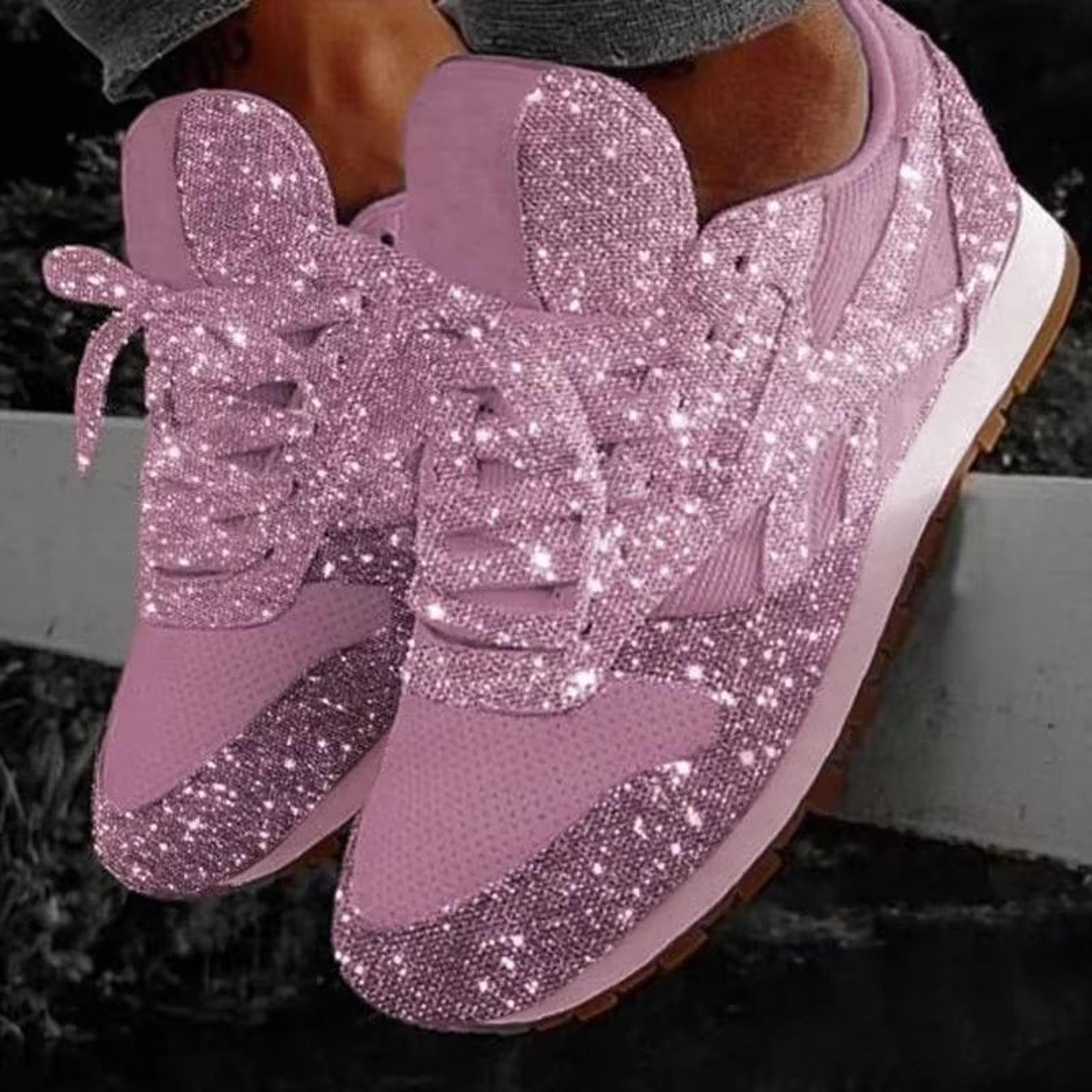 Womens Bling Mesh Platform Sneakers Casual LaceUp Vulcanized Shoes For Outdoor Fashion 9