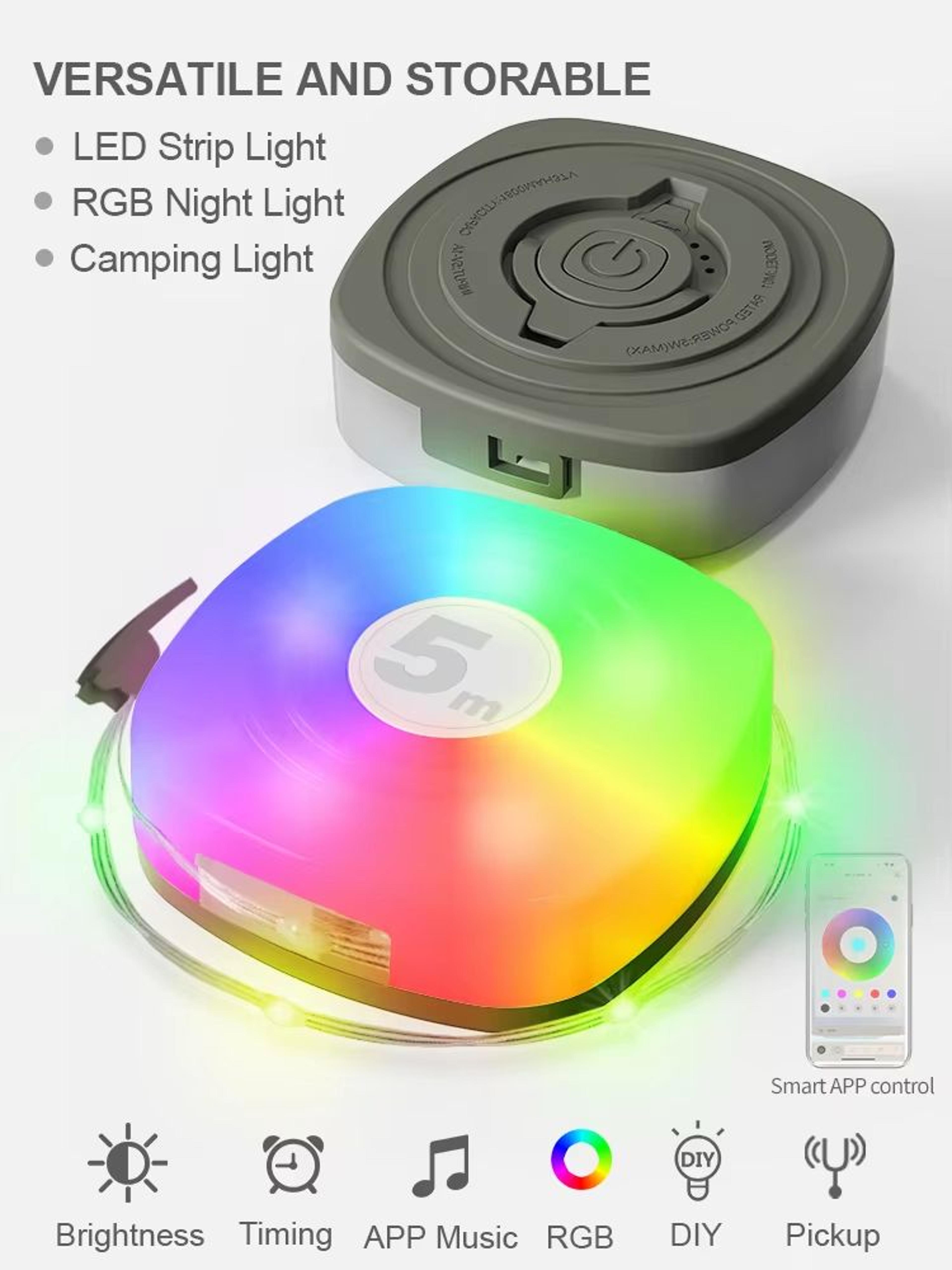 GGbingo Rechargeable Waterproof RGB Camping String Lights With Smart App Control 0