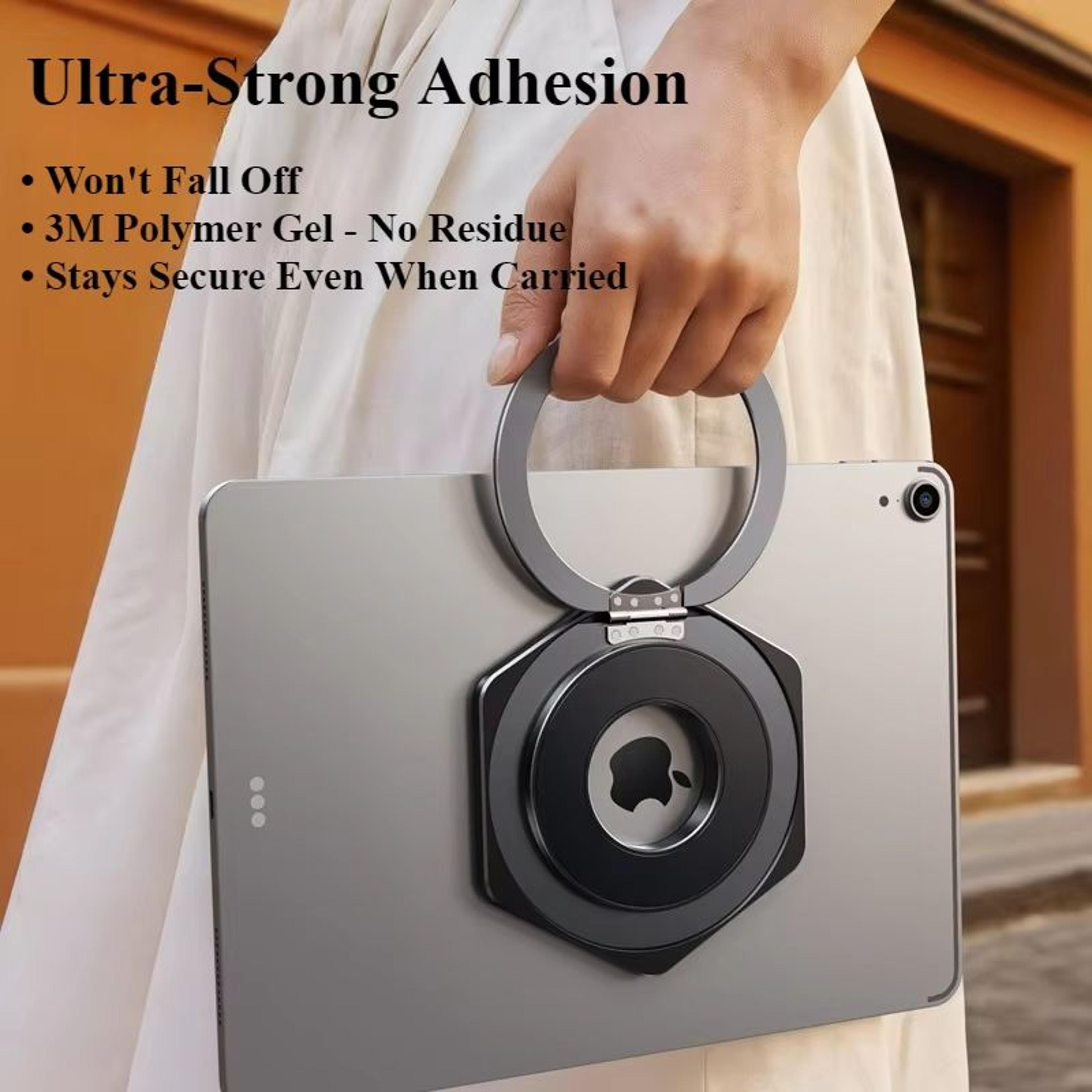 Oatsbasf Magnetic Tablet Ring Stand 360 Rotatable Adhesive Metal Bracket 0
