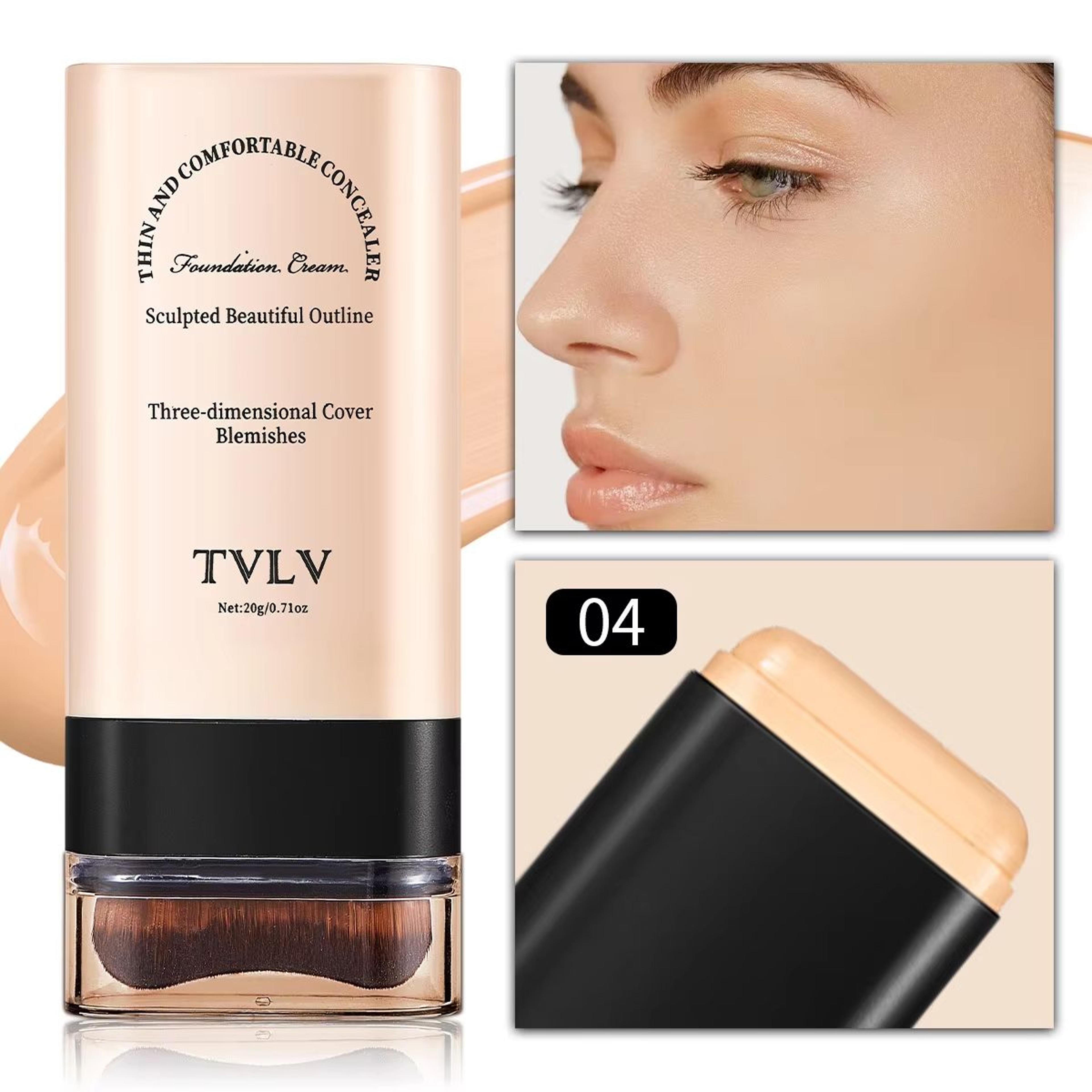 TVLV Eraser Foundation Stick  LongLasting Concealer  Liquid Foundation With BuiltIn Brush For Flawl 6