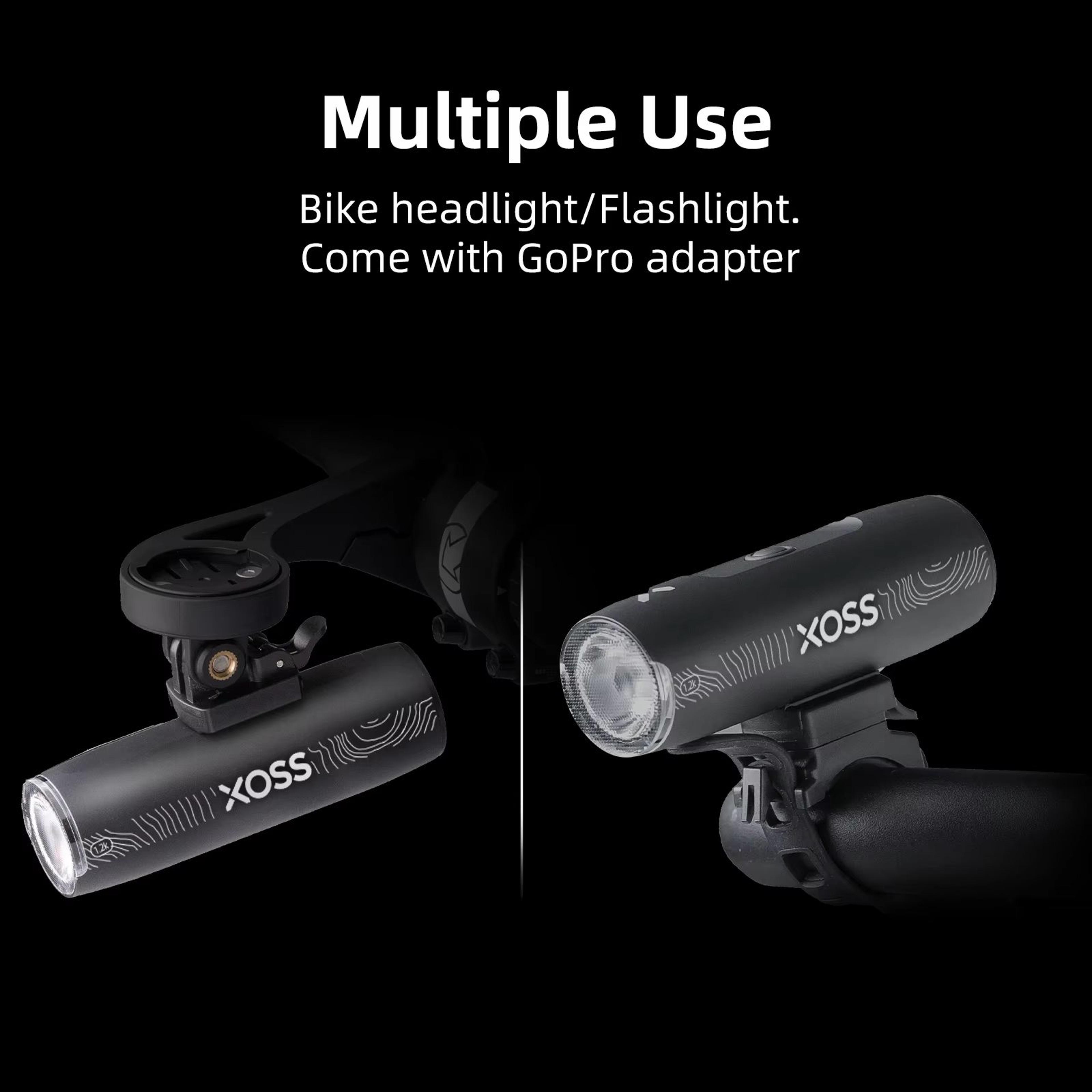 XOSS XL1200 Bike Headlight 1200 Lumen Waterproof Rechargeable Aluminum Front Lamp 4