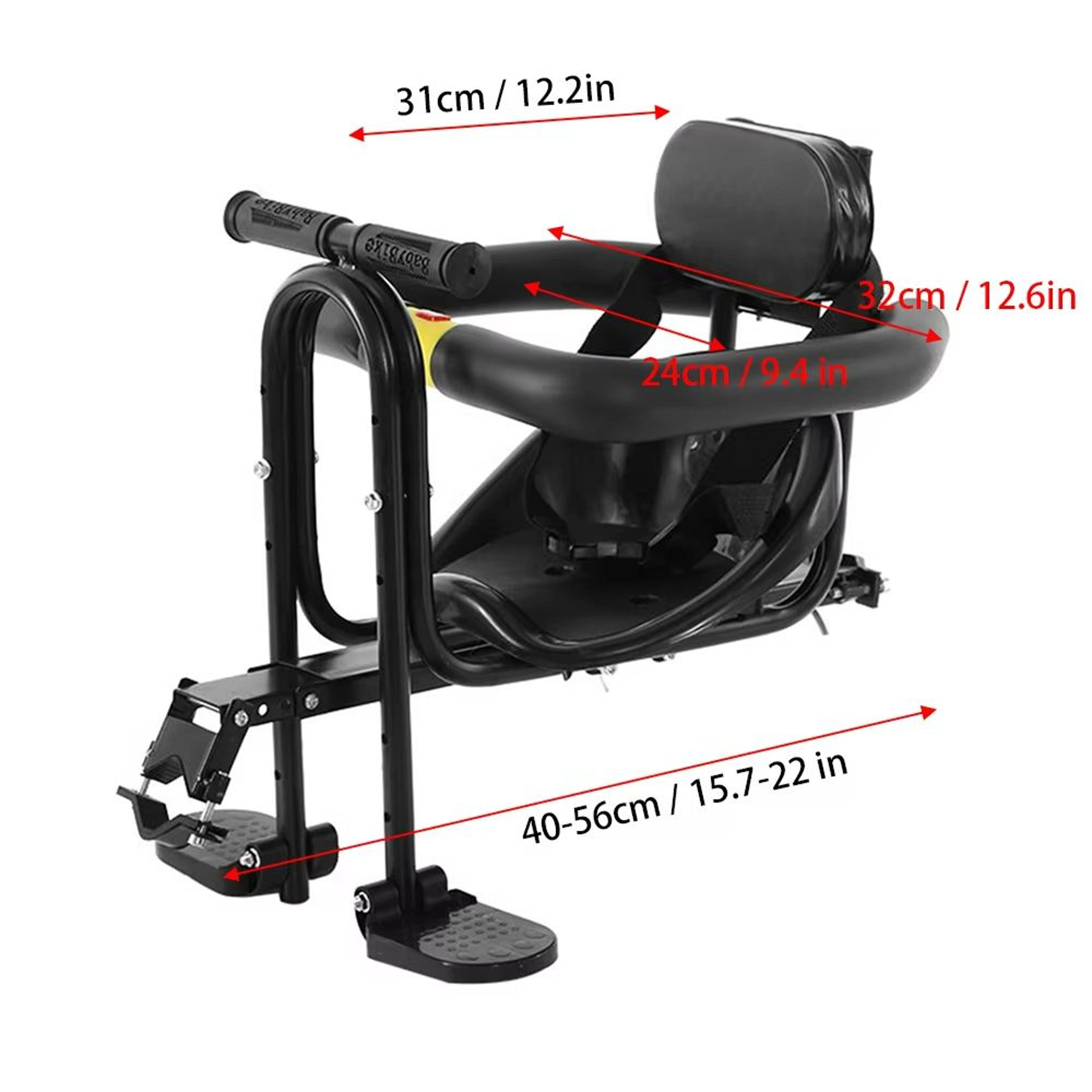 Ultimate FrontMounted Child Bike Seat  Secure Bicycle Child Safety Seat With Foot Pedals 6