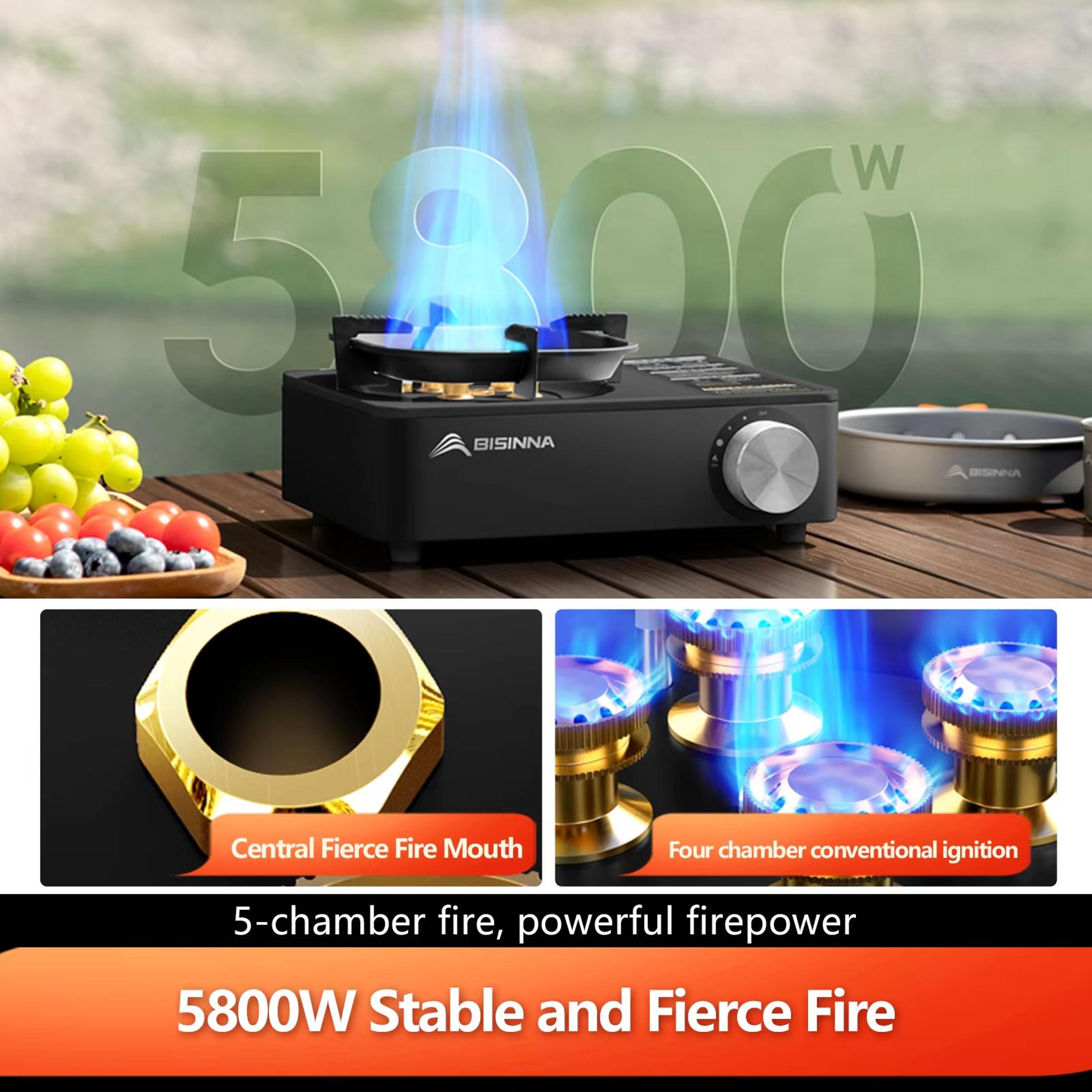 BISINNA 5800W HighFirepower Outdoor Cassette Burner Stove 2