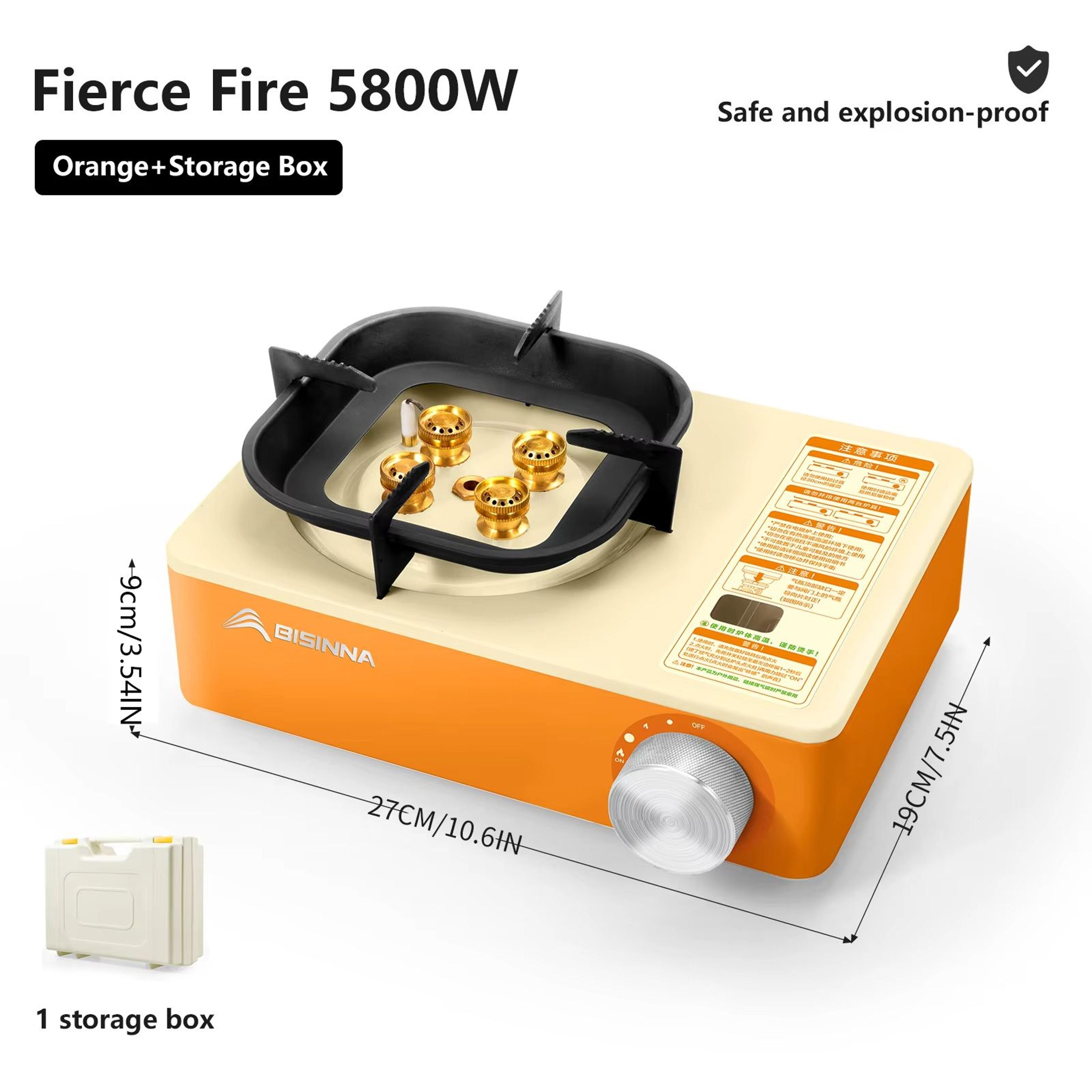 BISINNA 5800W HighFirepower Outdoor Cassette Burner Stove 6