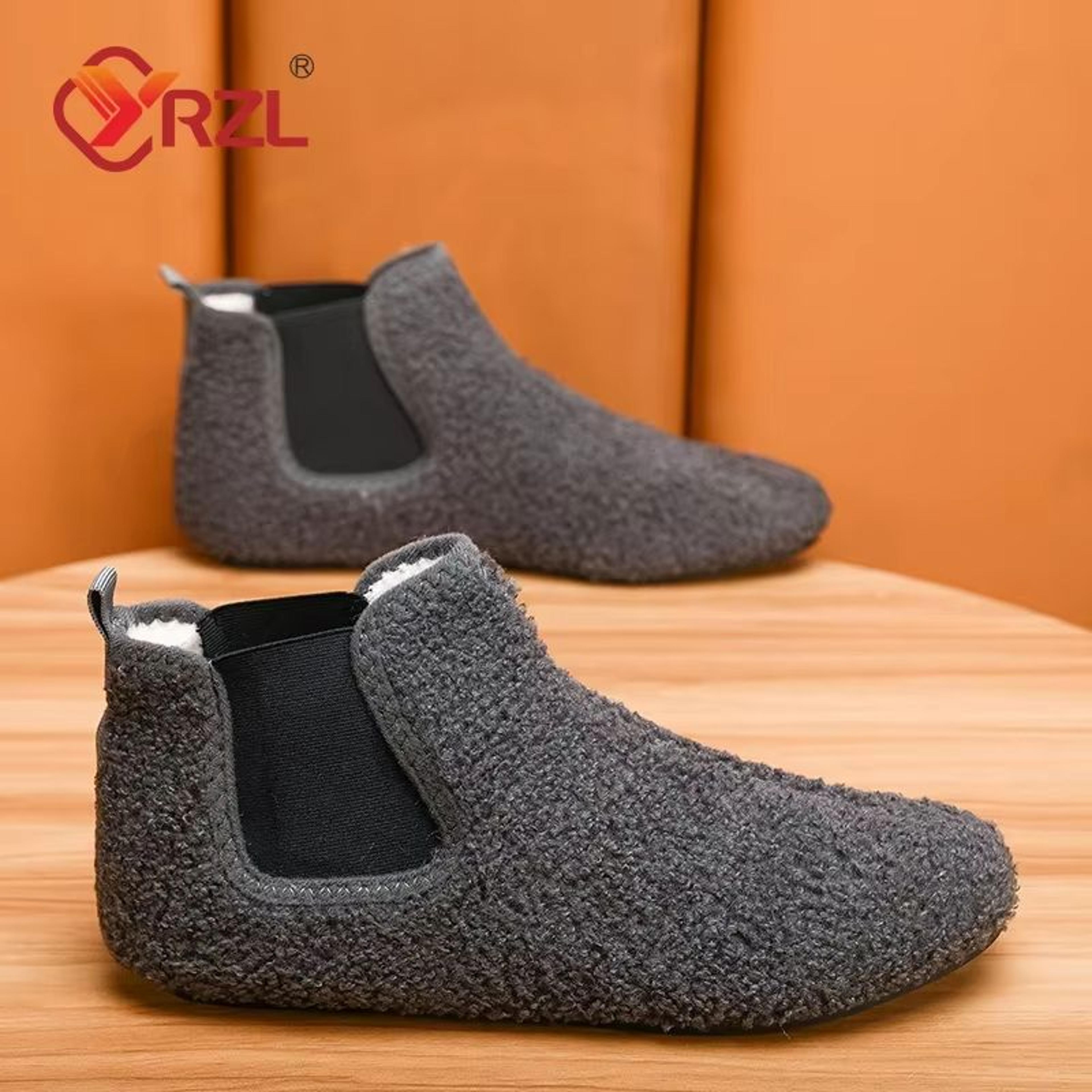 Men Winter Warm Cotton Slippers Indoor Plush Soft Sole AntiSlip Home Shoes 3