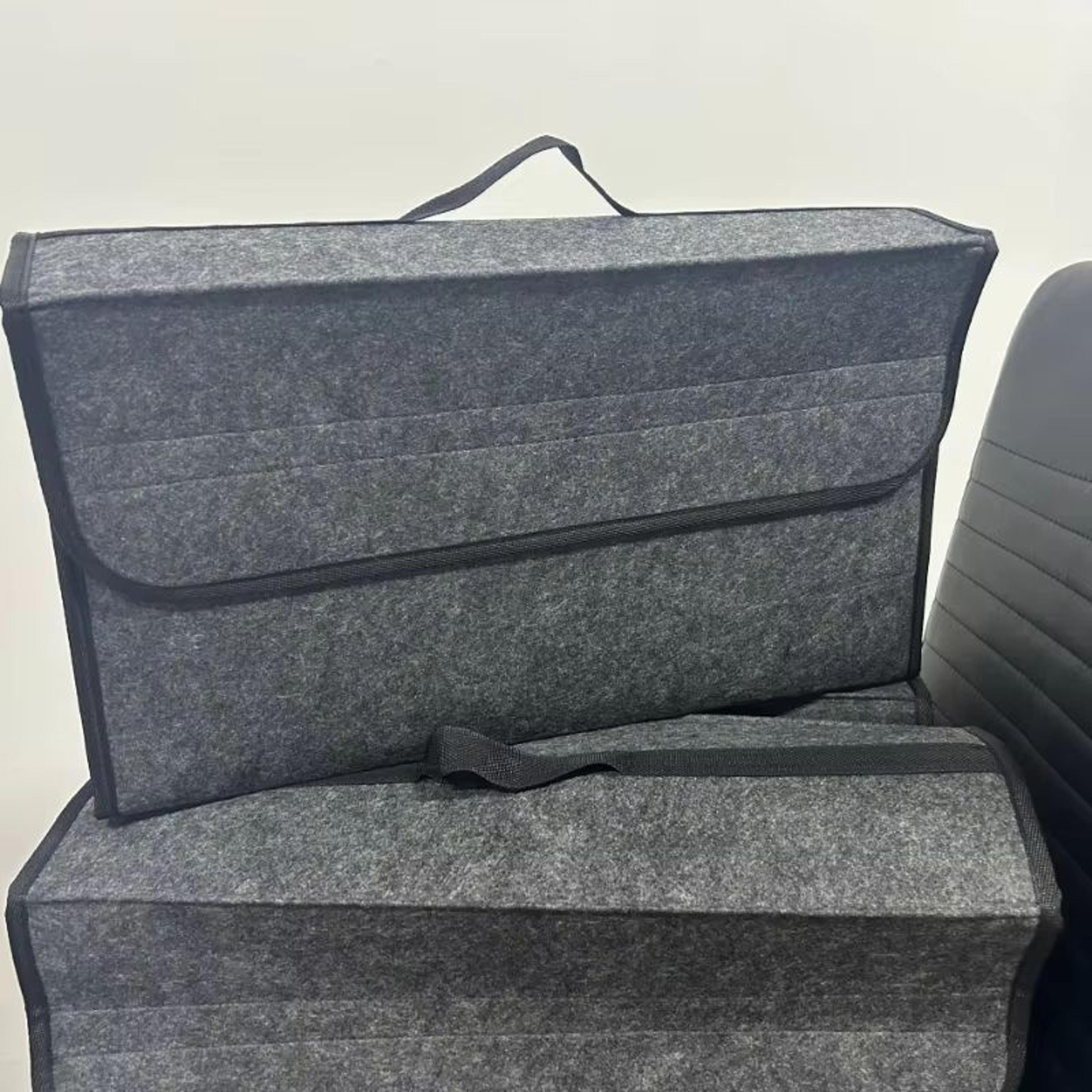 Gray Felt Car Trunk Organizer  AntiSlip Storage Box With Compartments 1