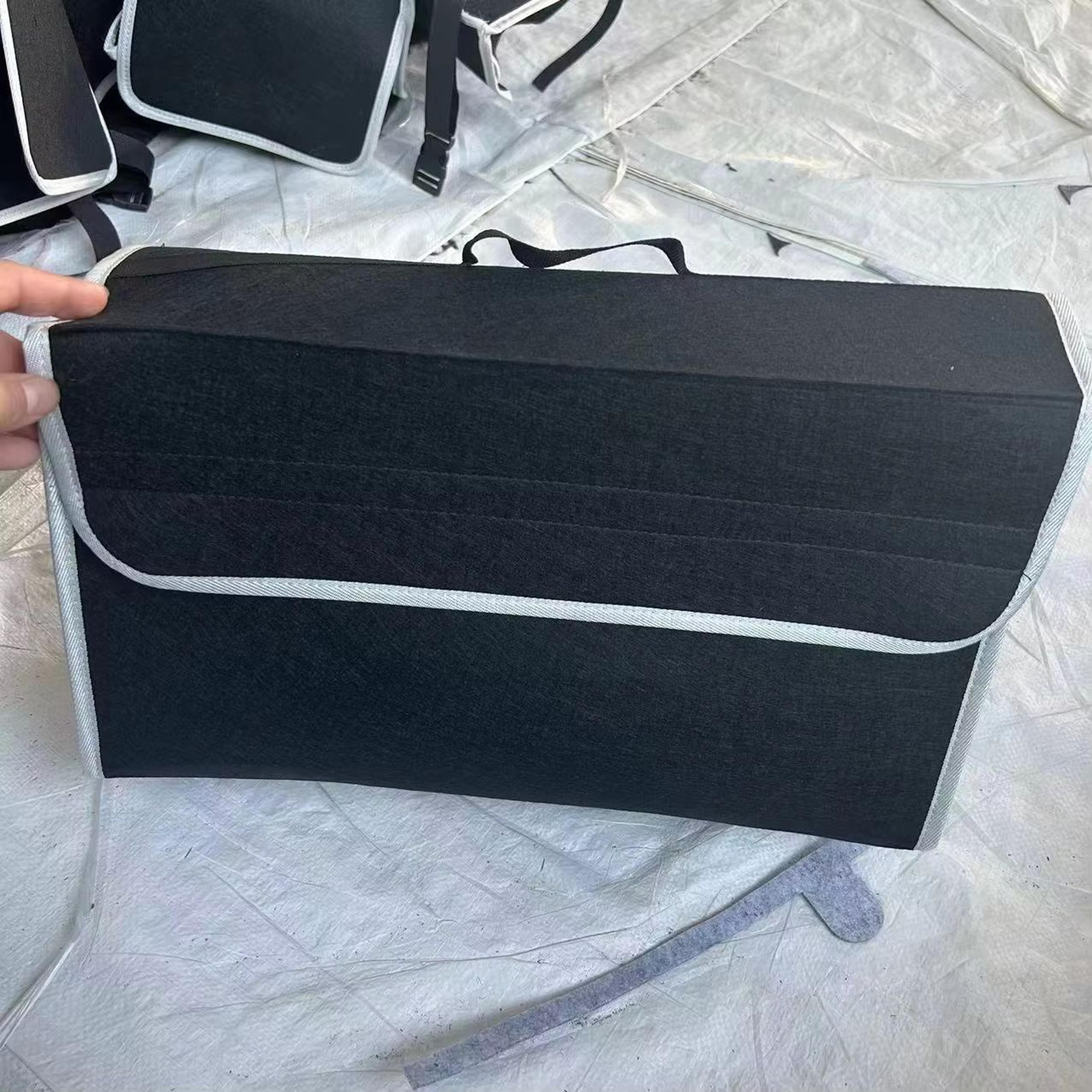 Gray Felt Car Trunk Organizer  AntiSlip Storage Box With Compartments 7