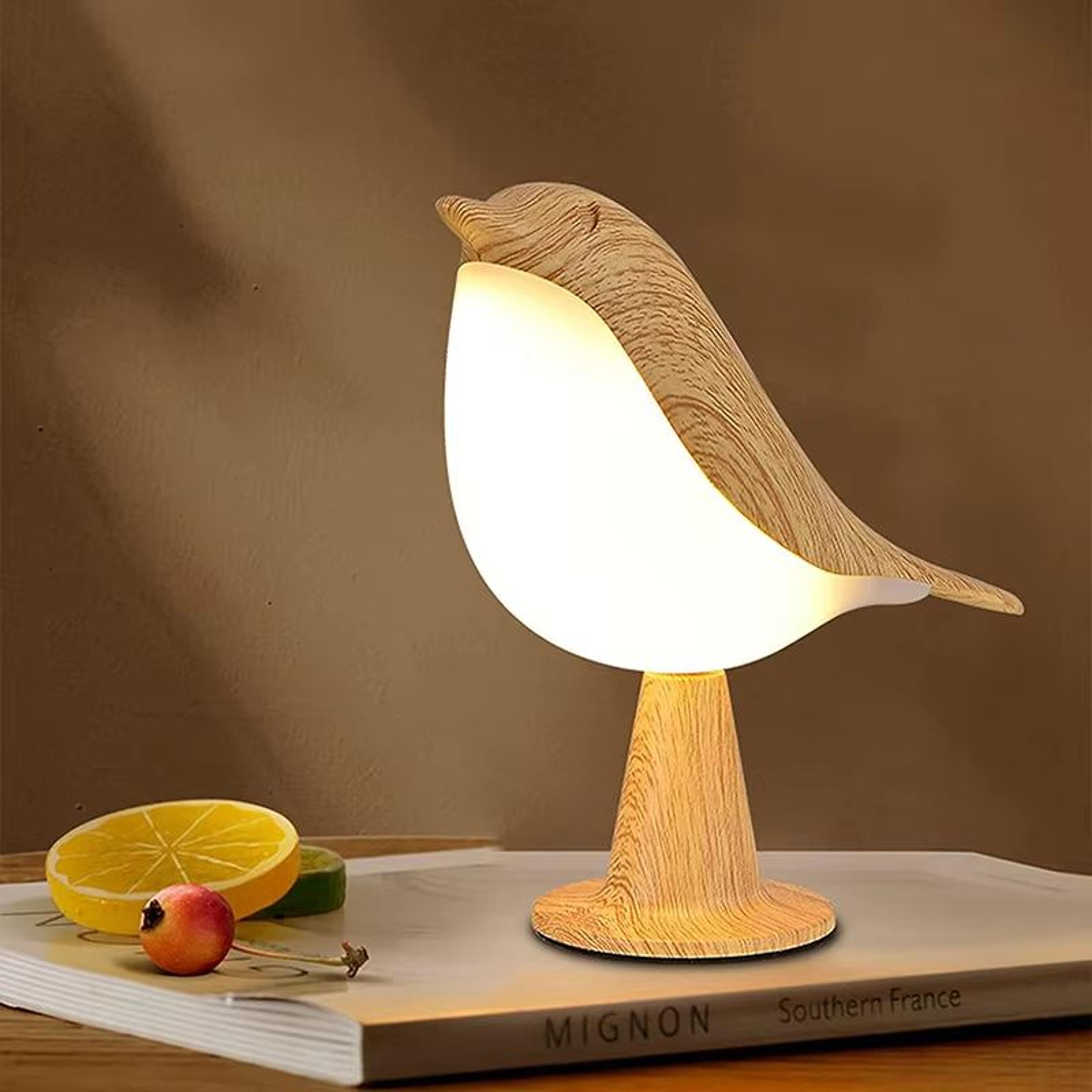 birdglow rechargeable bird night light – led touch switch bedside lamp
