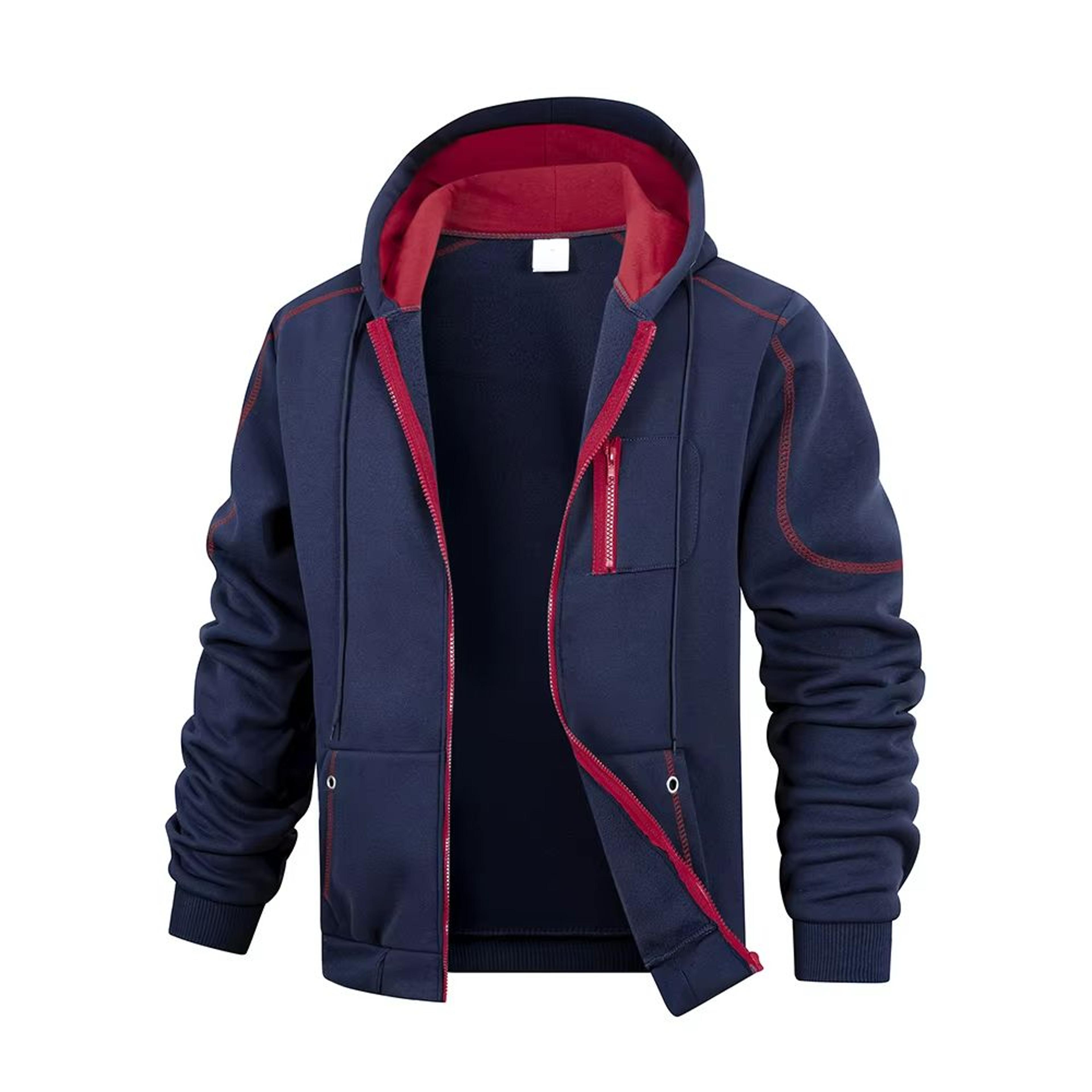 Mens Casual Zipper Hoodie Jacket  Slim Fit Lightweight Sportswear For Everyday Comfort 1