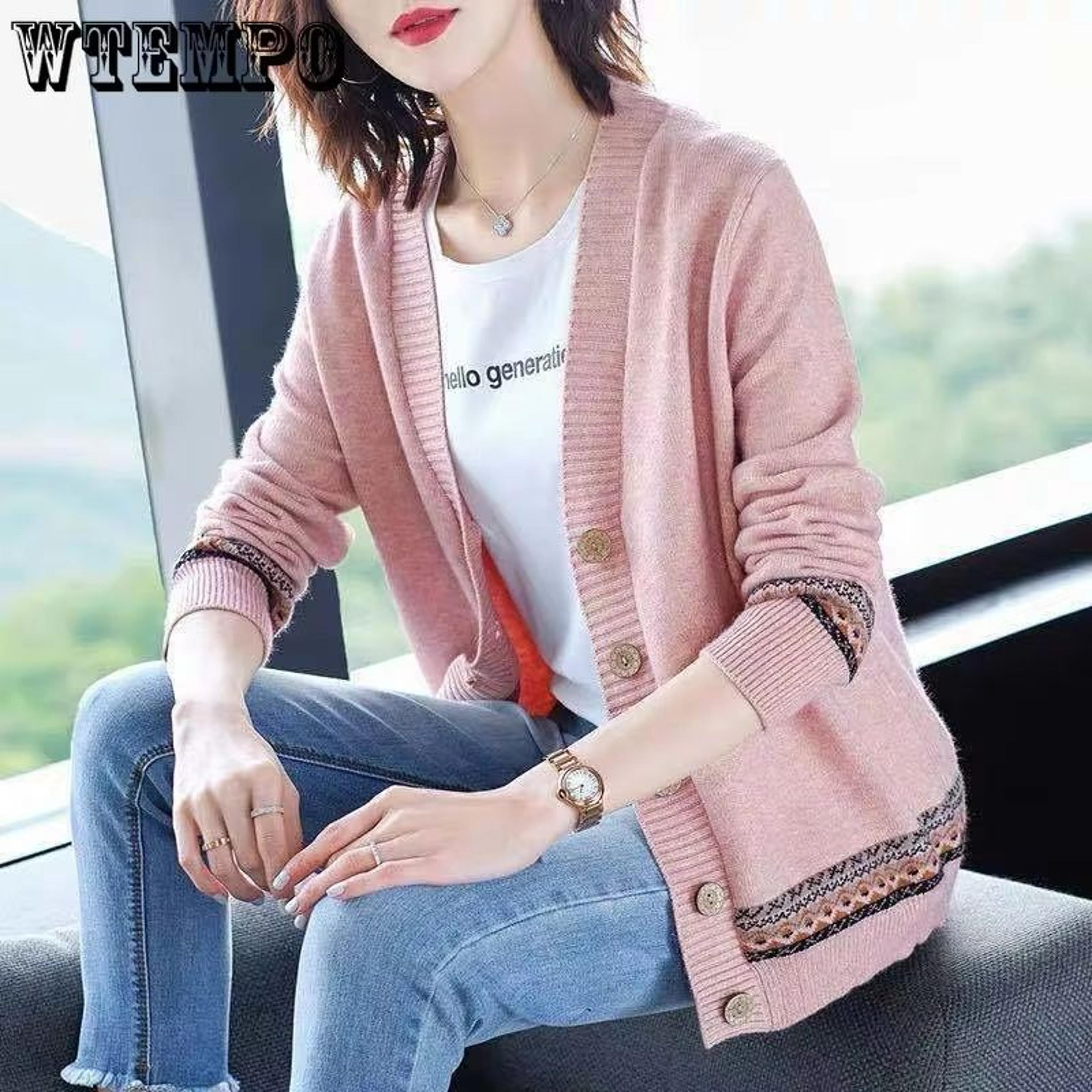 SoftSpring Loose VNeck Button Cardigan  KoreanStyle LongSleeve Knit 2