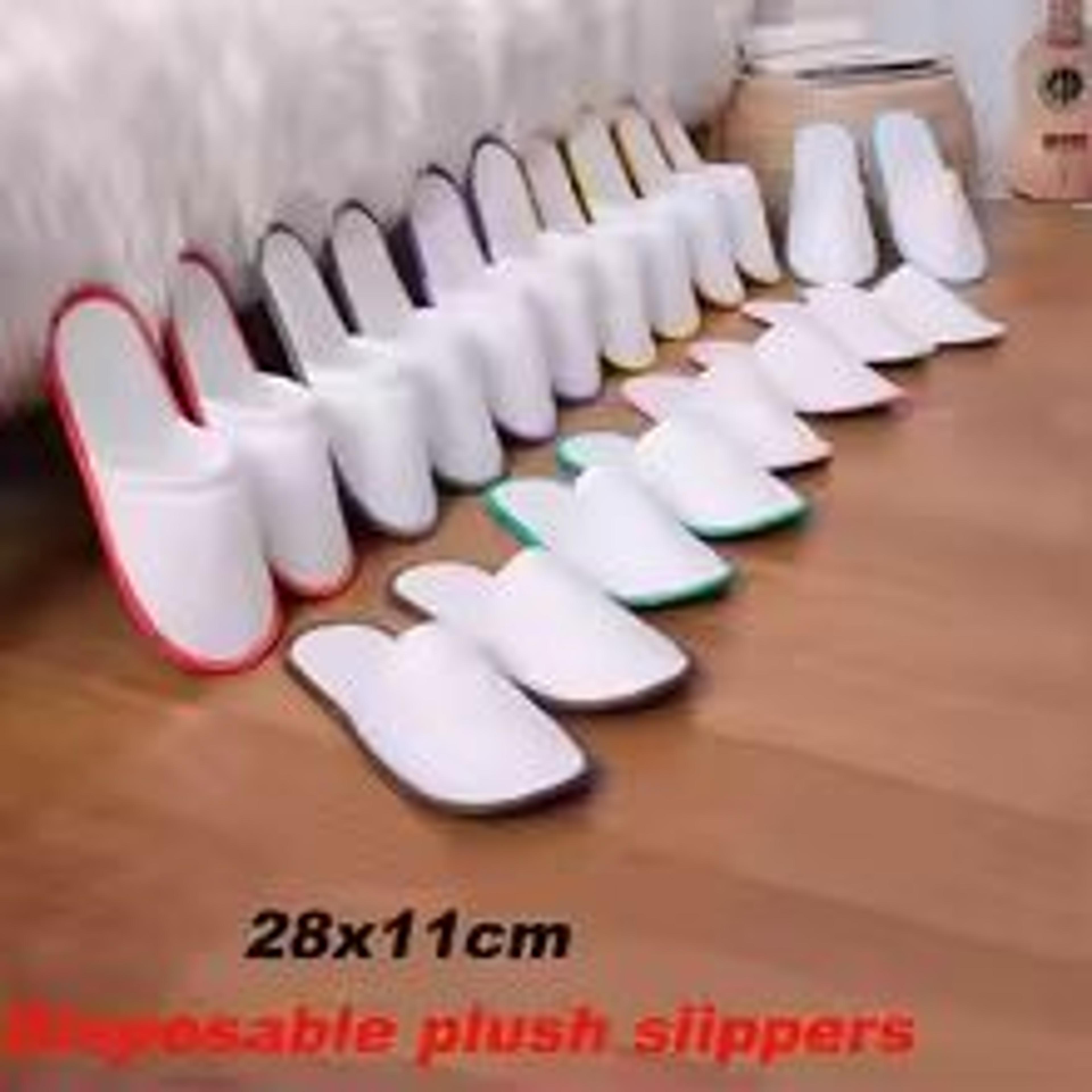 10Pair Velvet Disposable Hotel Slippers  Comfortable Cotton Guest  Travel Slides 0