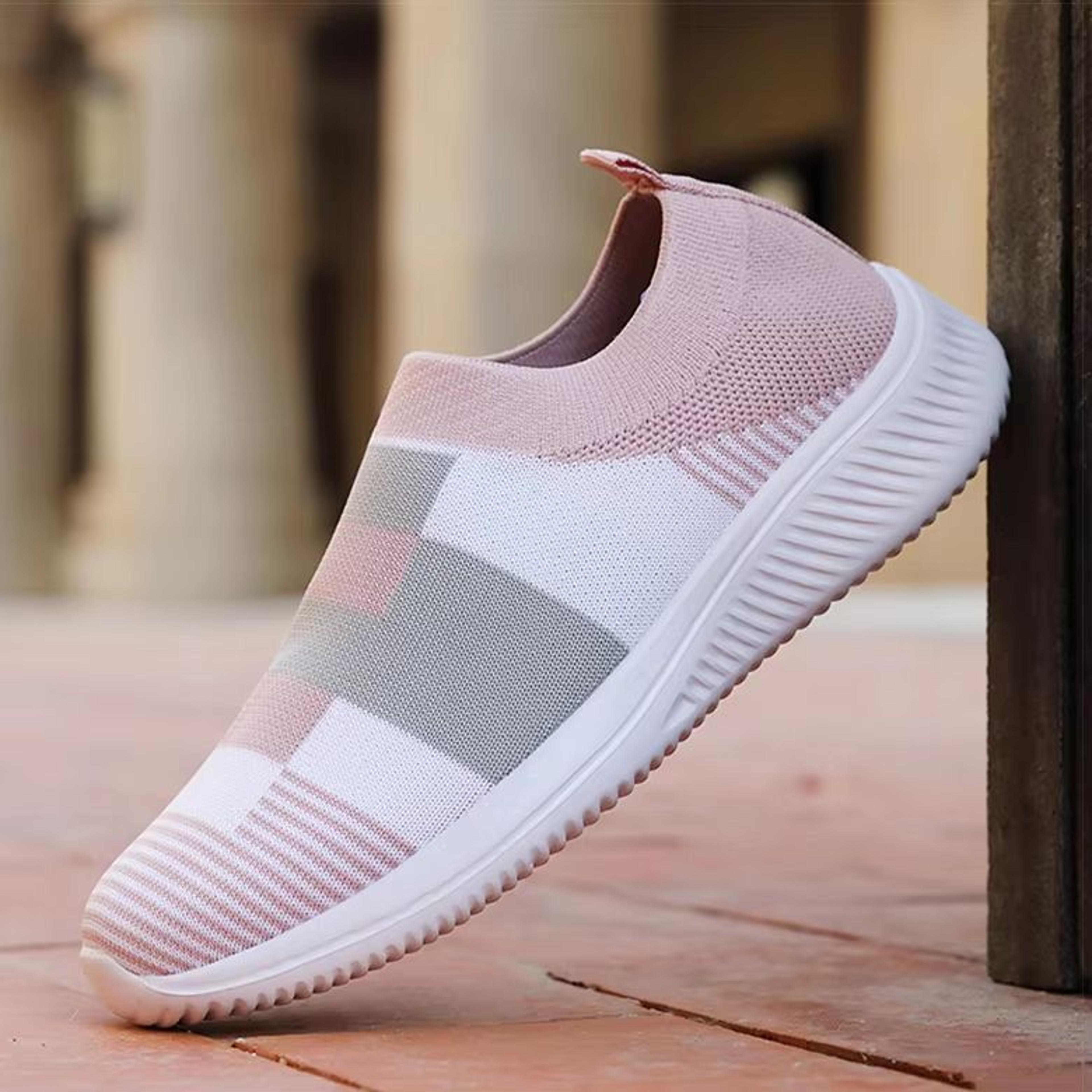 Women Knitted Sneakers Casual Flat Vulcanized Shoes Mix Color 8