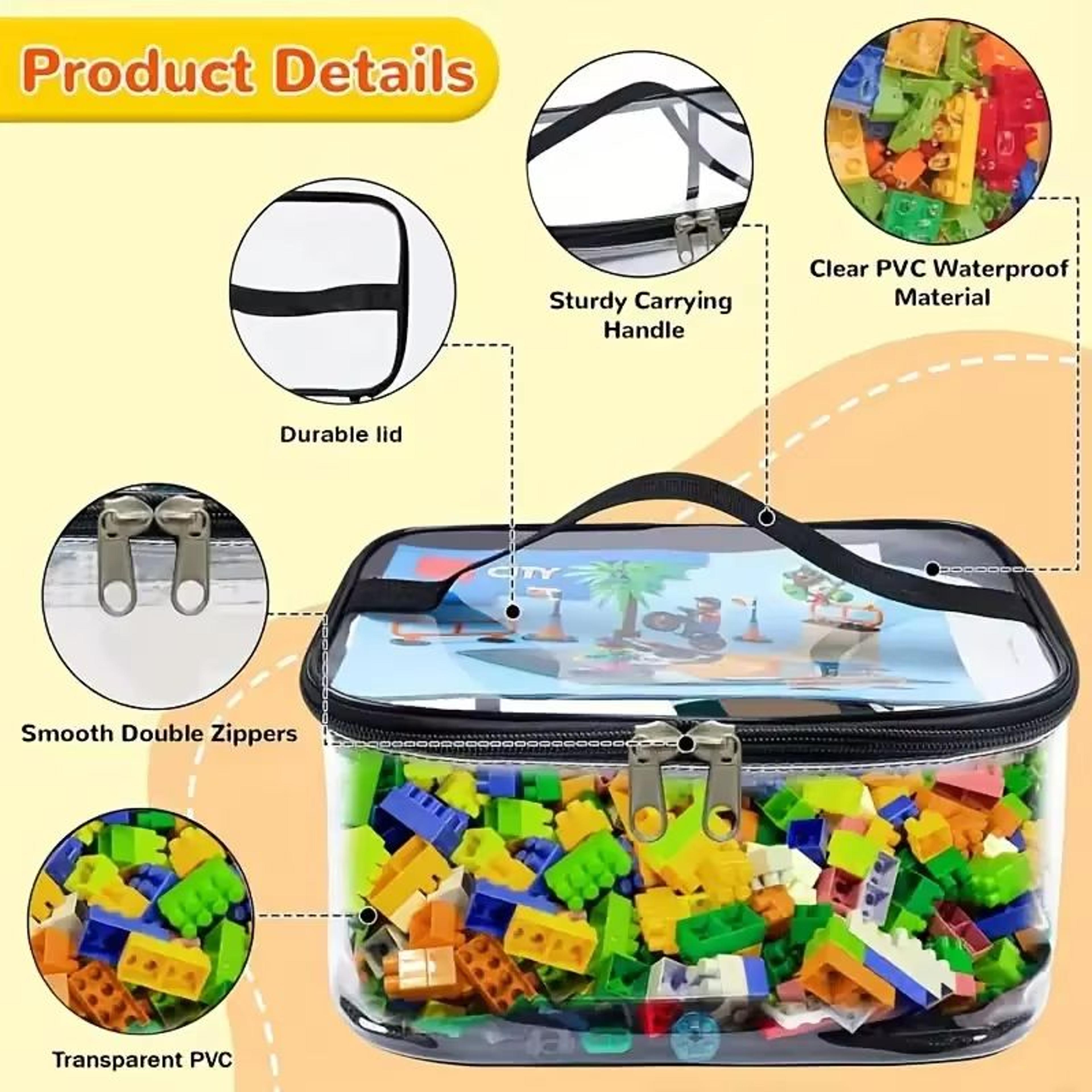 Transparent Mesh Zipper Toy Storage Bag Large Capacity Organizer For Blocks And Puzzles 3