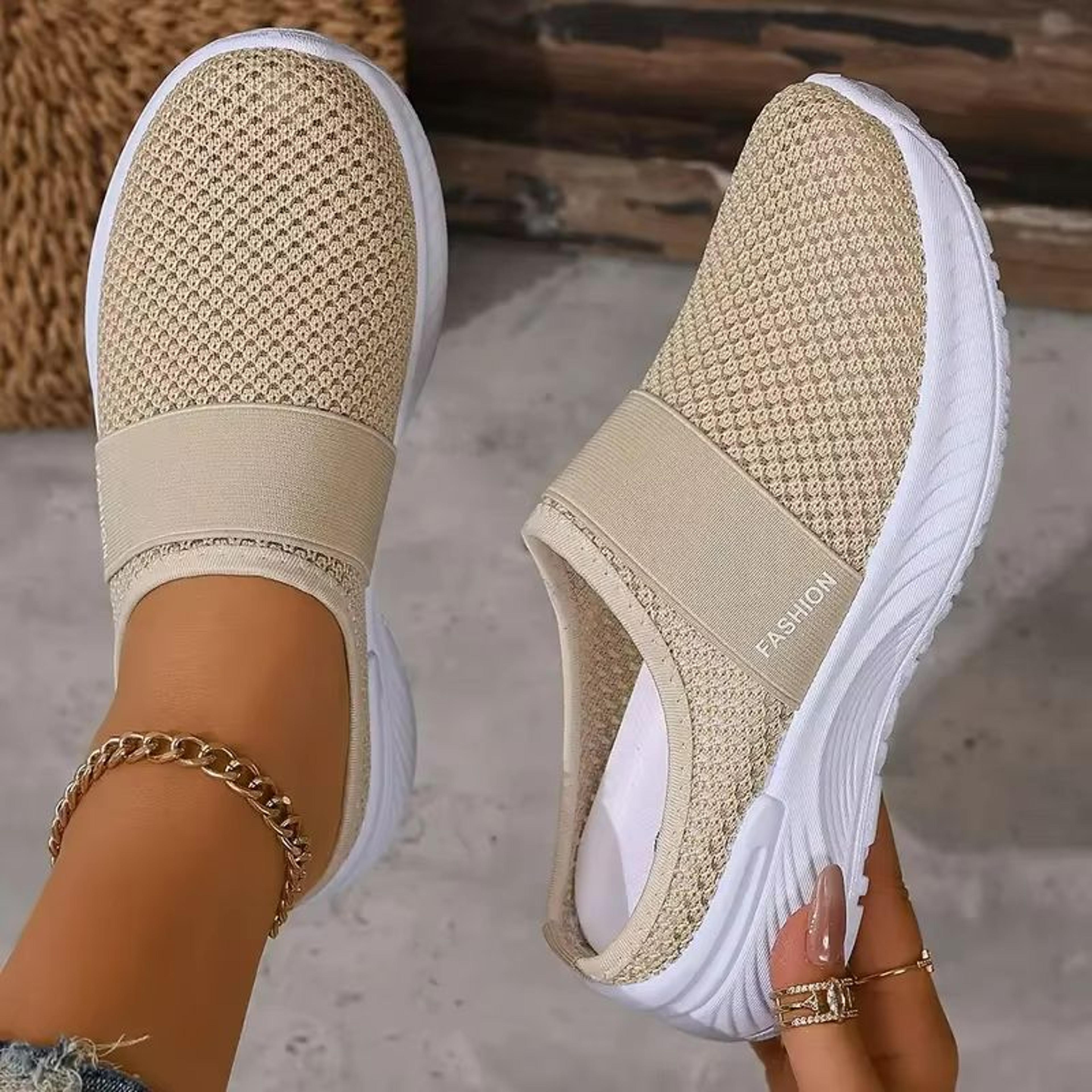 BreezeStep Womens Breathable Mesh SlipOn Flats  Comfortable Casual Walking Shoes 9