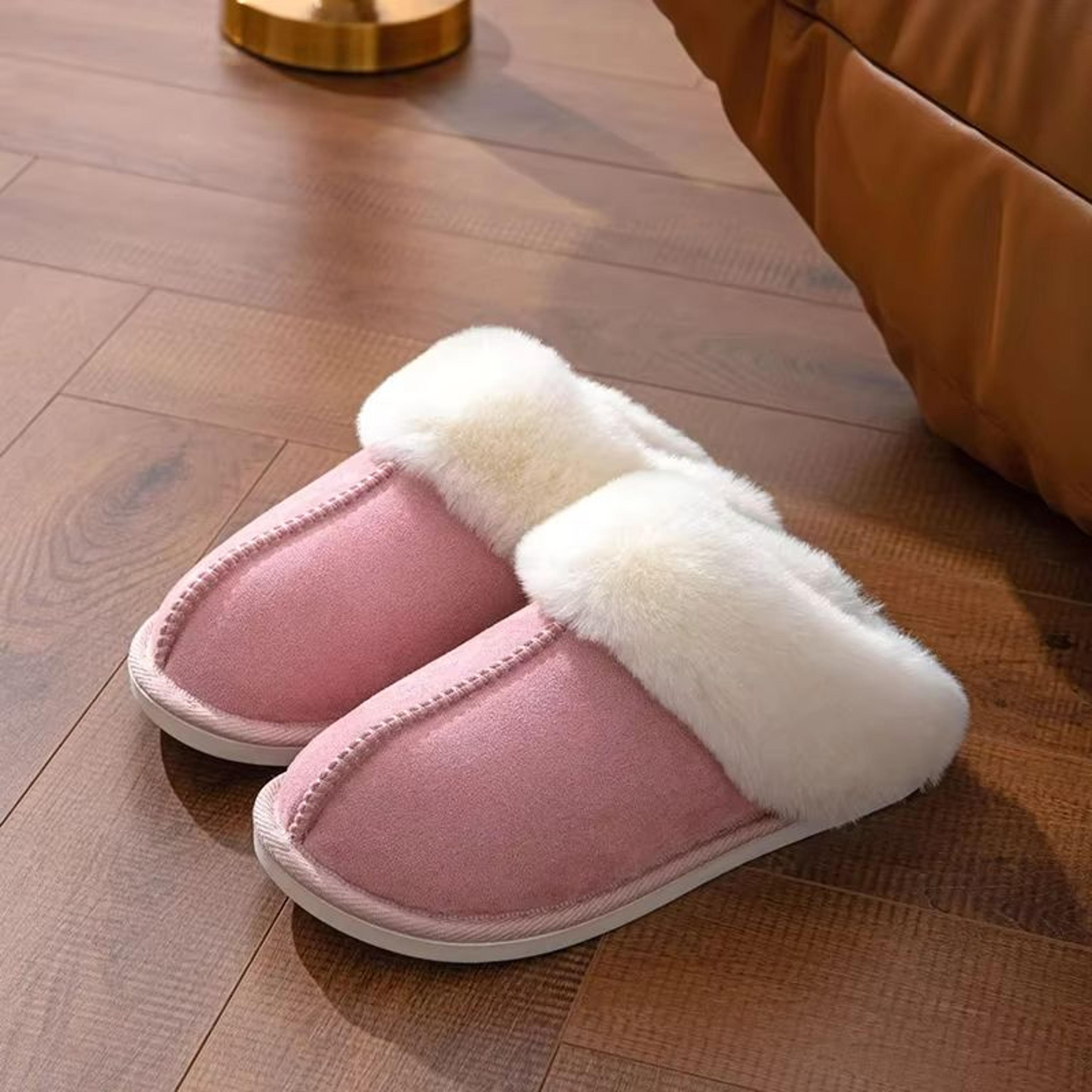 CozyStep Winter Warm Faux Suede Fluffy Slippers  Womens NonSlip Indoor Home Shoes 6