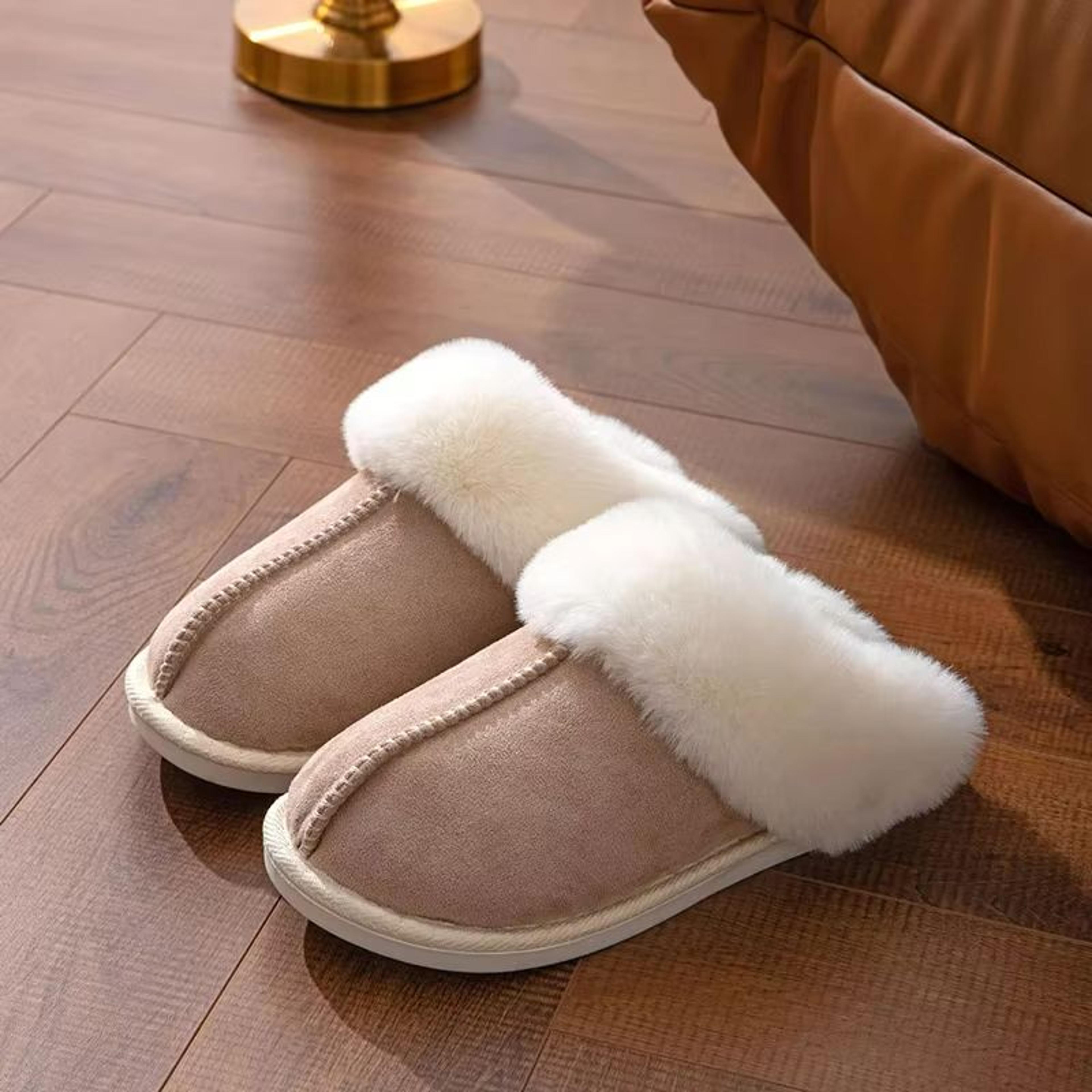 CozyStep Winter Warm Faux Suede Fluffy Slippers  Womens NonSlip Indoor Home Shoes 10