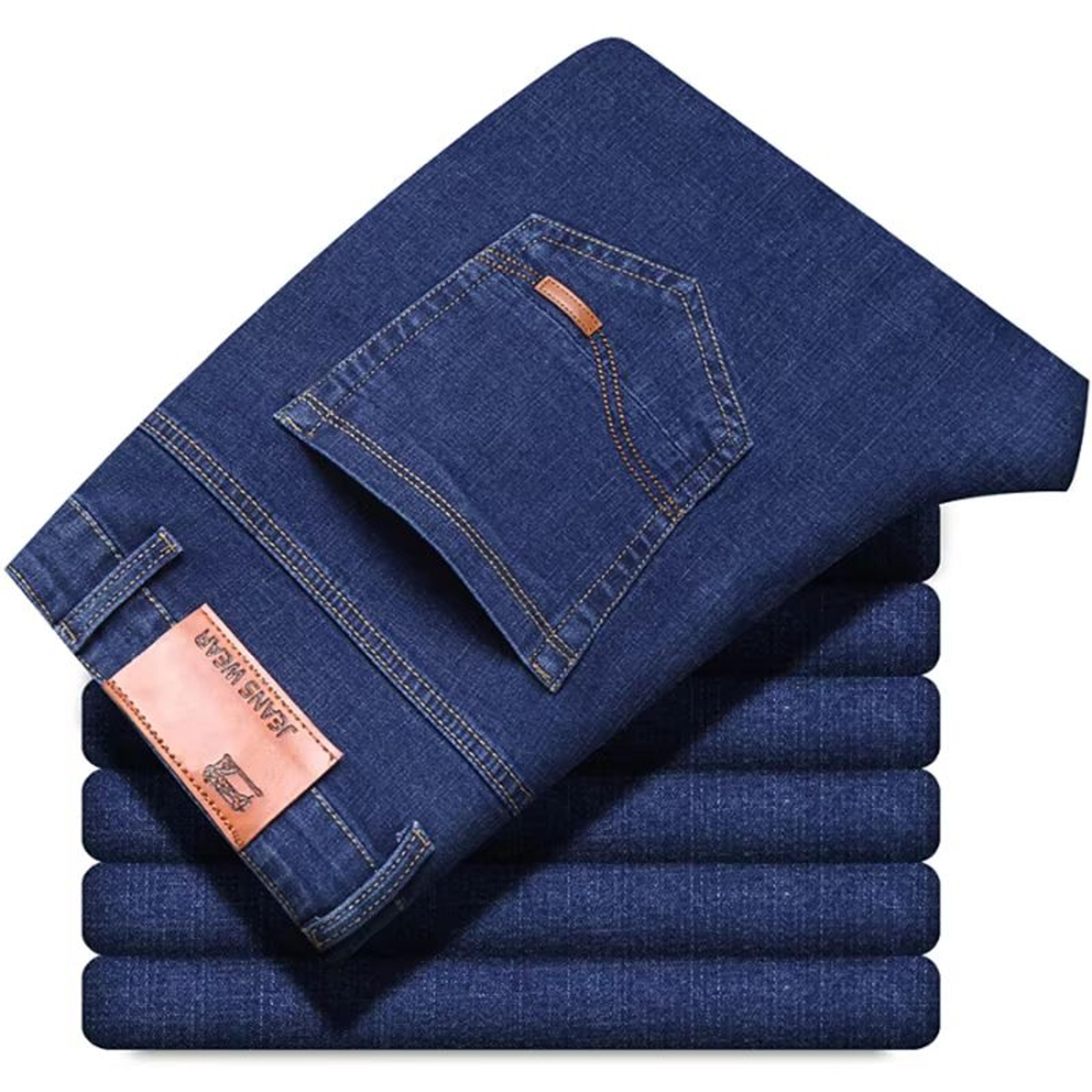 Mens Light Luxury Stretch Slim Fit Pants  Soft Business Casual Denim Trousers 6