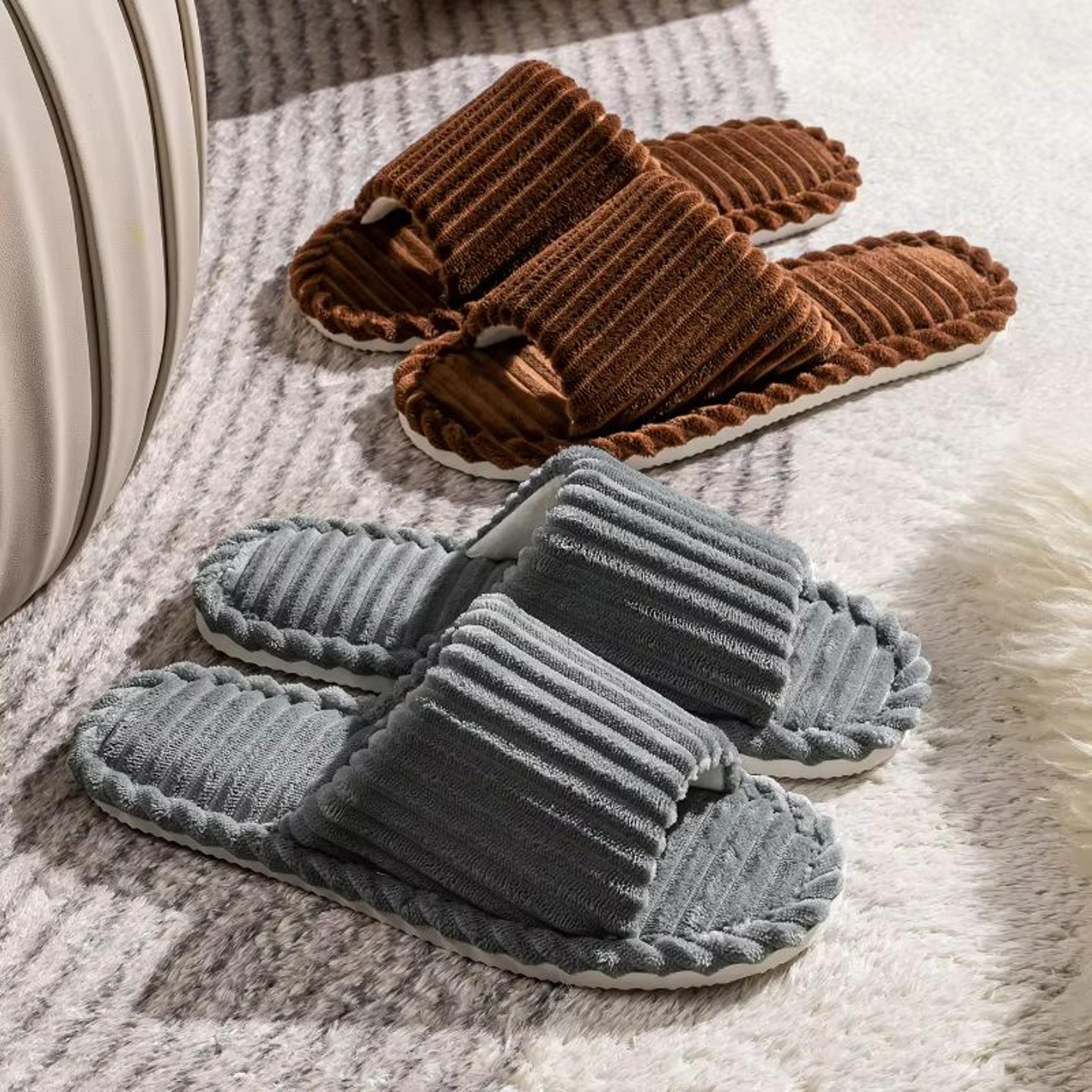 Mens OpenToe Indoor Slippers  Breathable AntiSlip Comfort For All Seasons 3