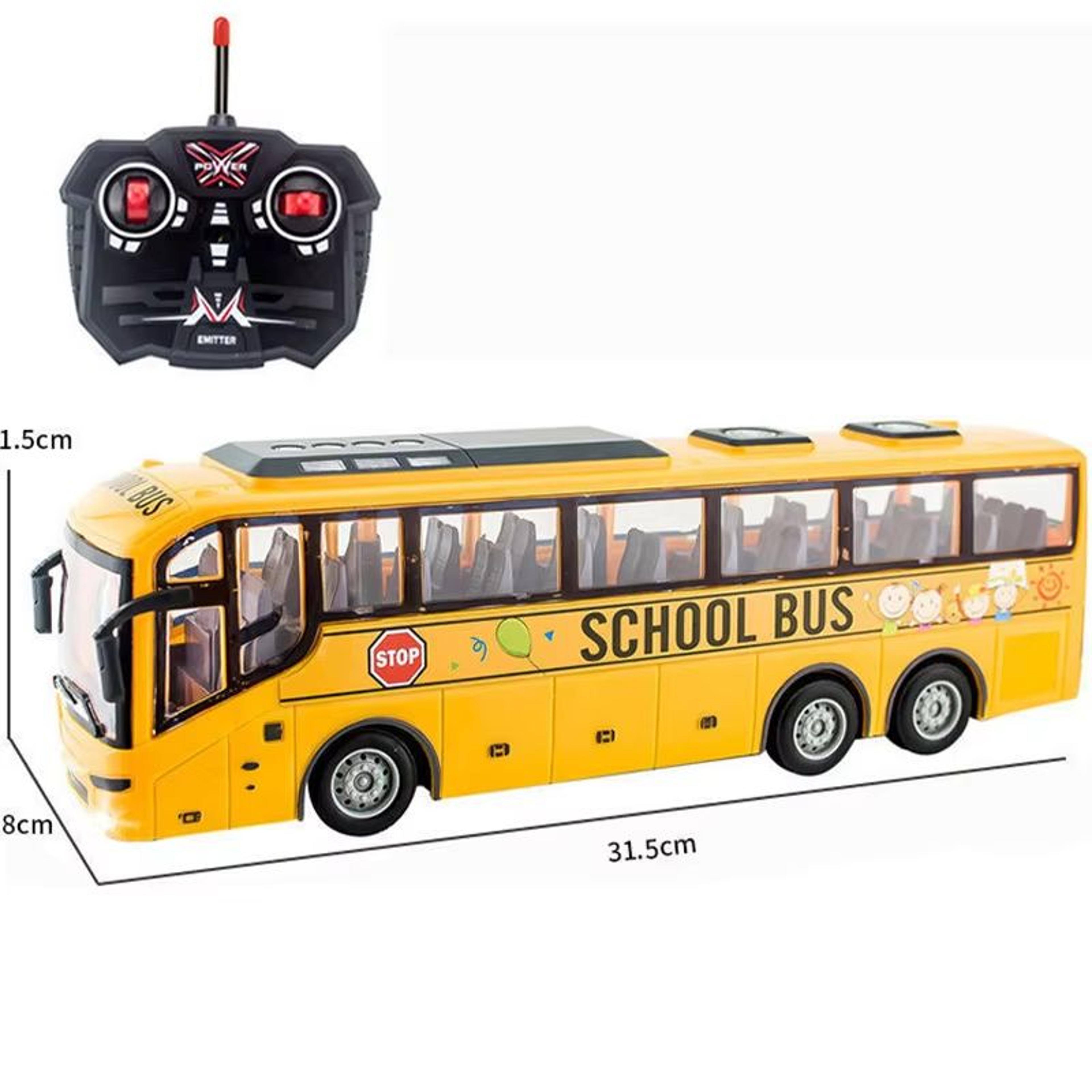 RC Large Electric Bus Model  Remote Control School  Tour Bus Toy With LED Lights 5