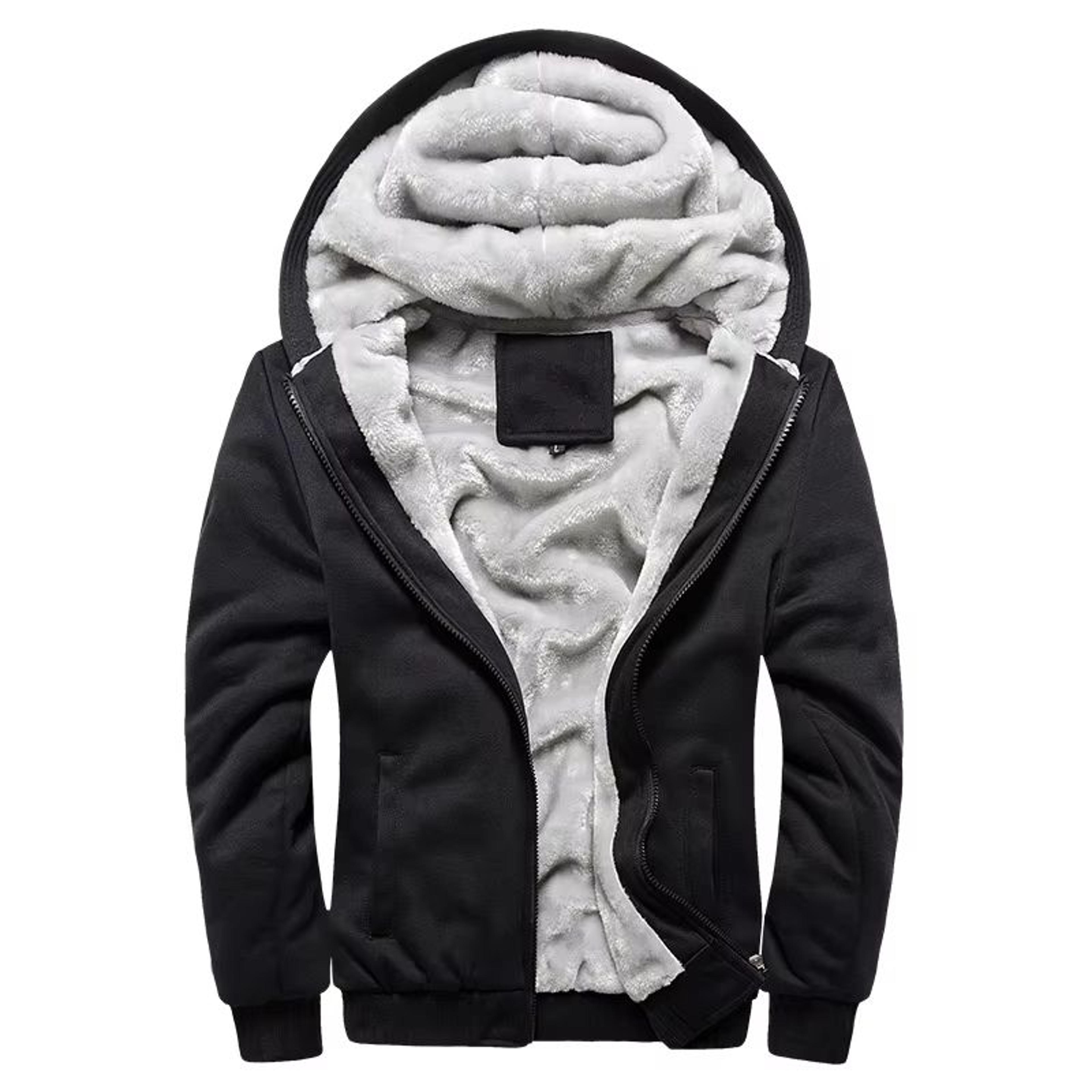 Mens Winter Fleece Hoodie Jacket  Thick Warm Zipper Sweatshirt Coat For Casual Wear  Sports 0