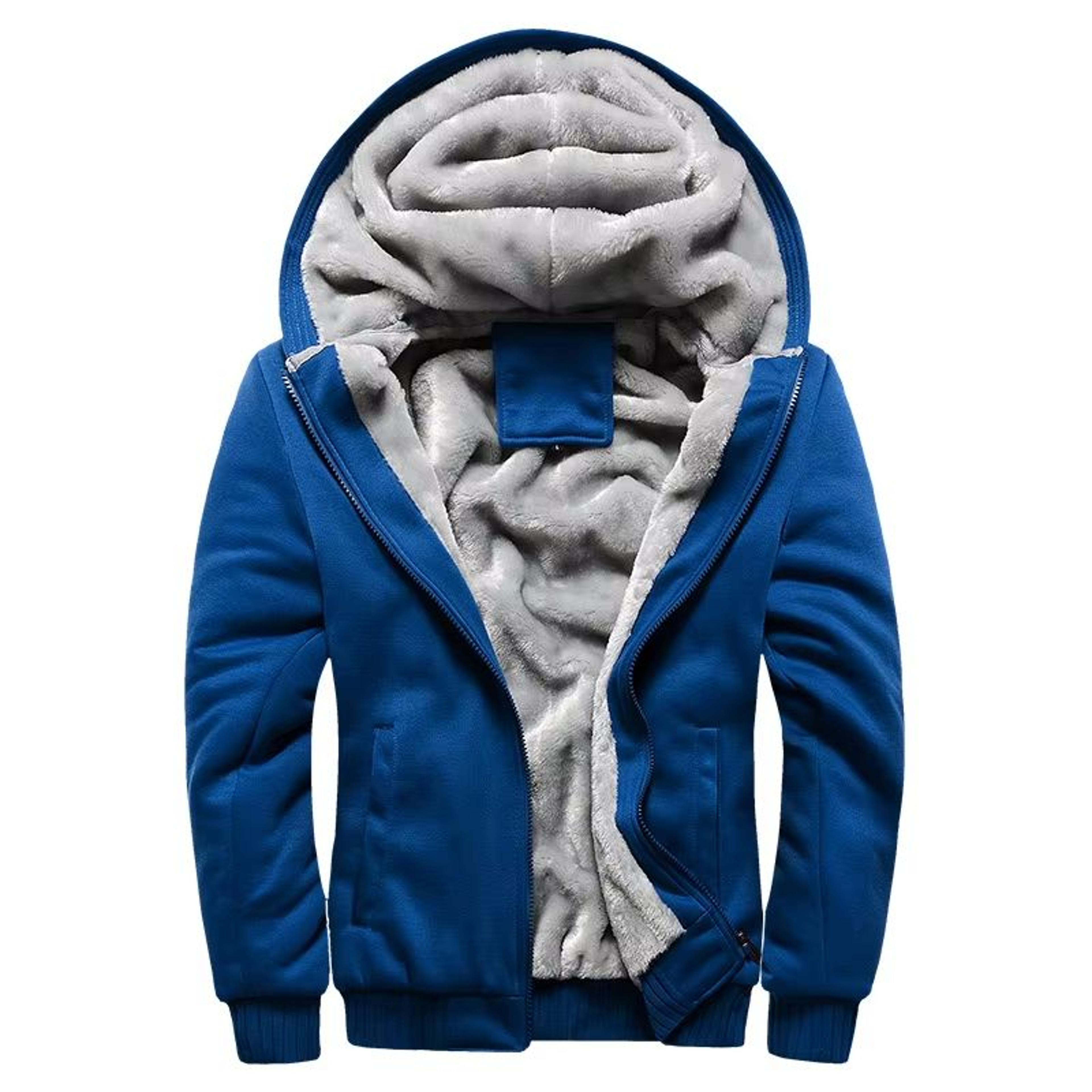 Mens Winter Fleece Hoodie Jacket  Thick Warm Zipper Sweatshirt Coat For Casual Wear  Sports 9