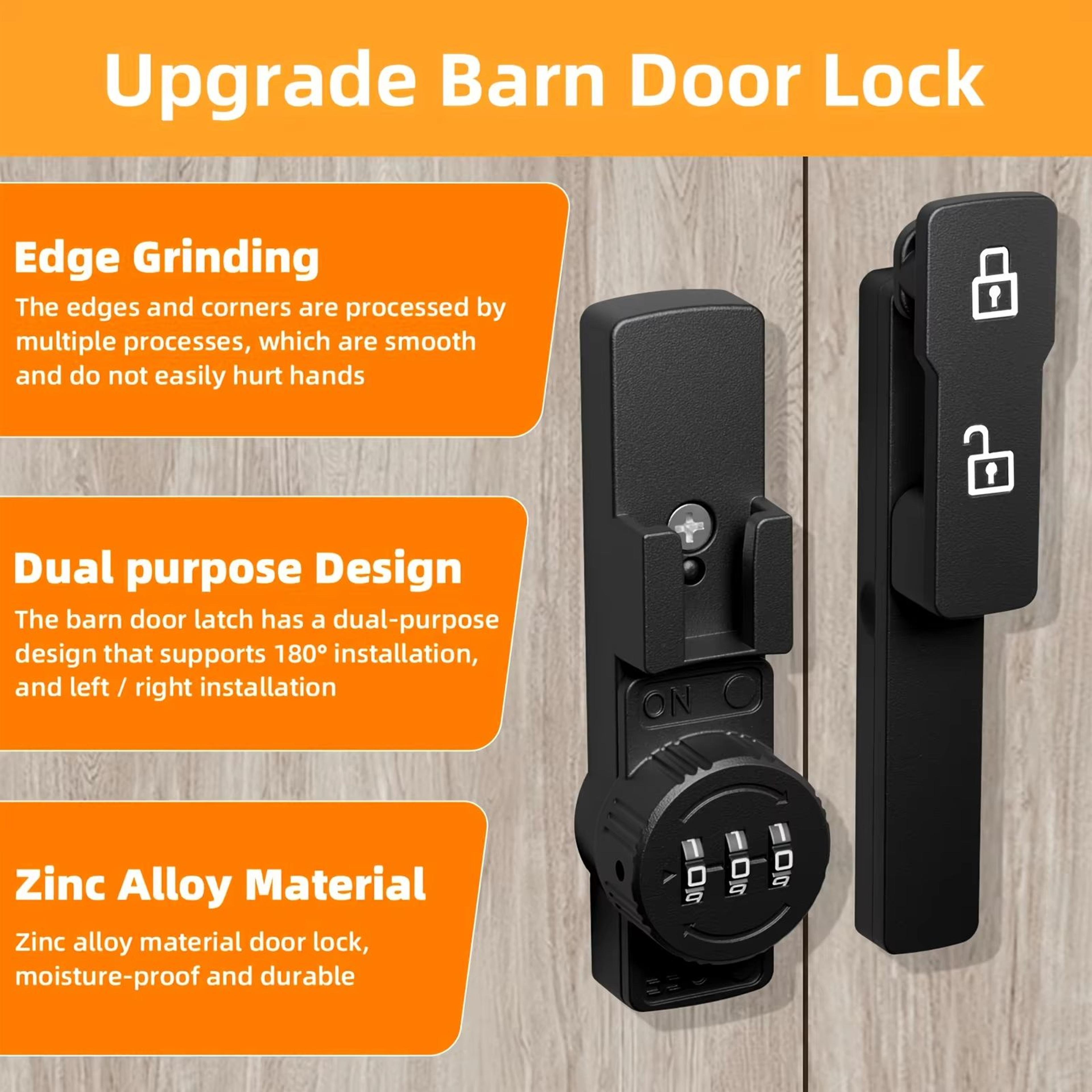 Combination Barn Door Lock  180 Sliding Deadbolt With 3Digit Password Security And Luminous Sign 4