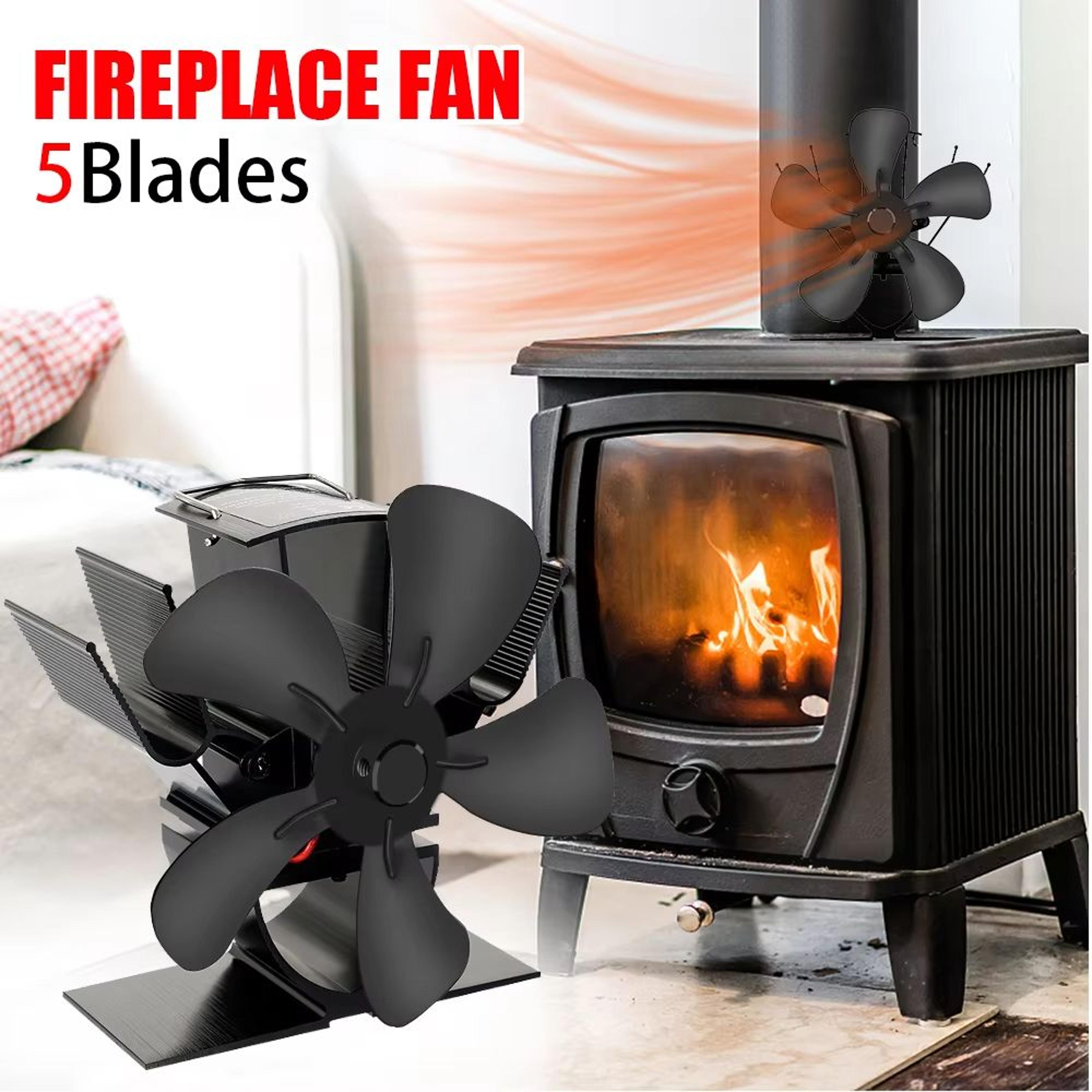 mini 5-blade heat powered stove fan – eco-friendly fireplace fan for wood burners, silent operation & efficient heat dis